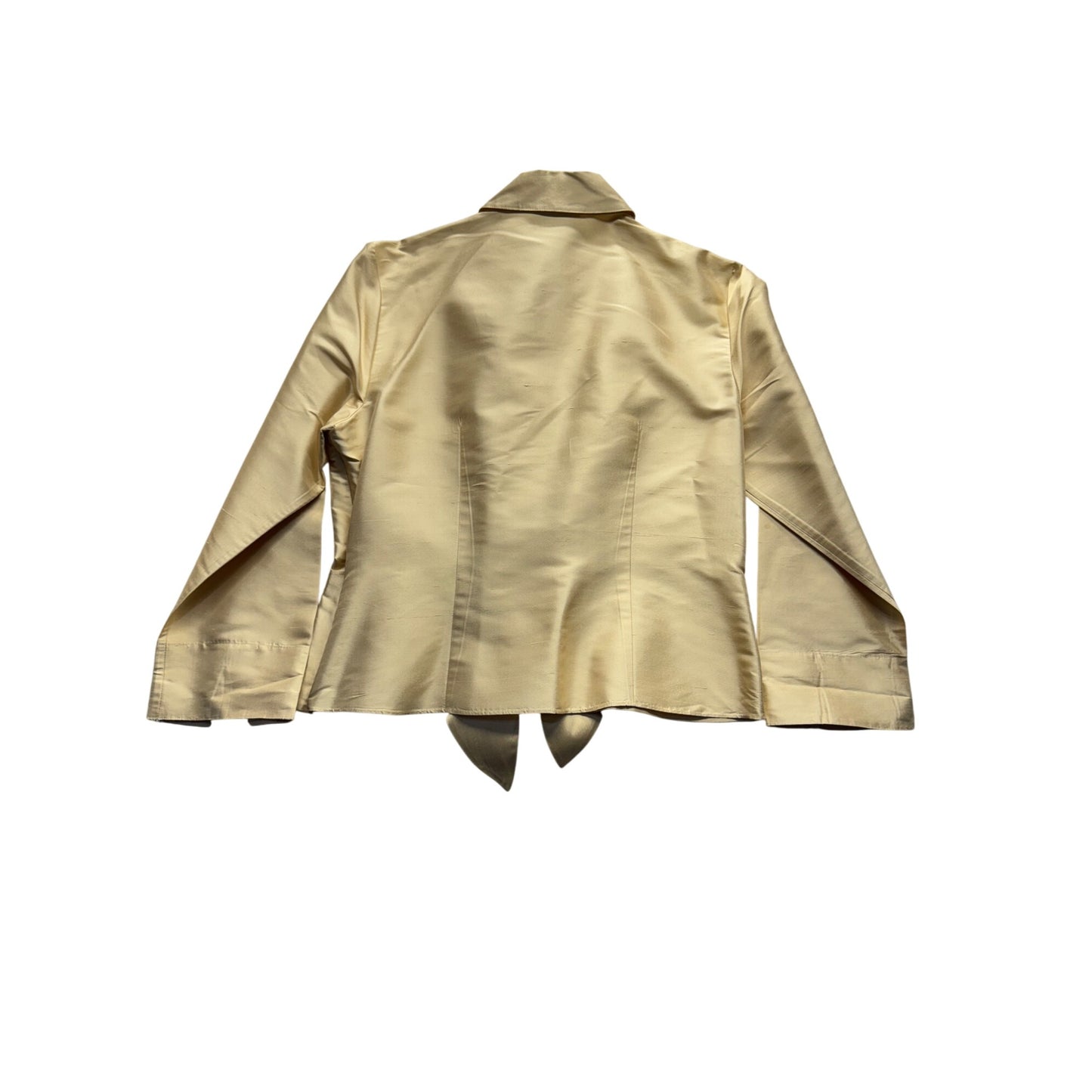 Talbots Petites Pure Silk Blouse Size 12 Champagne #9168
