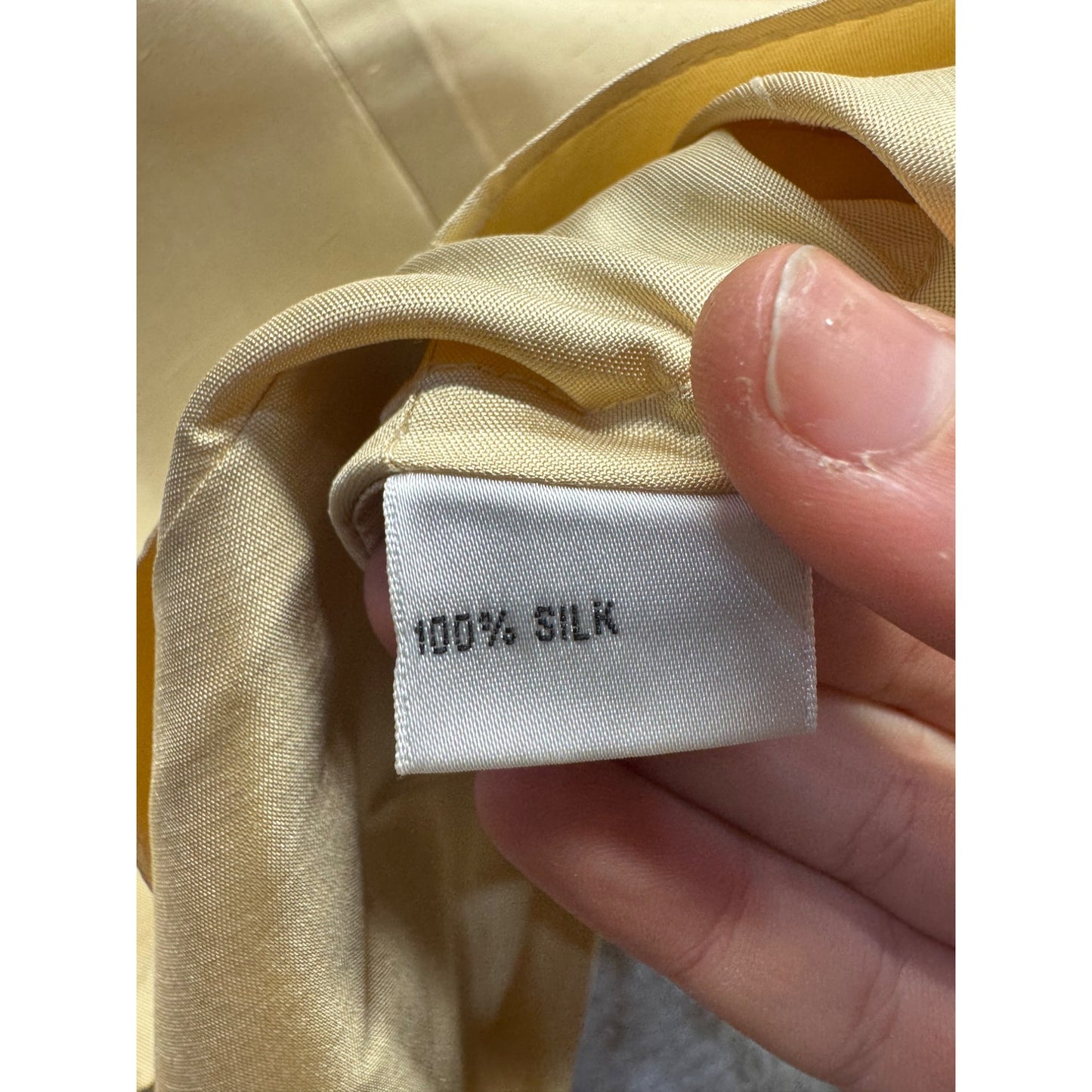 Talbots Petites Pure Silk Blouse Size 12 Champagne #9168
