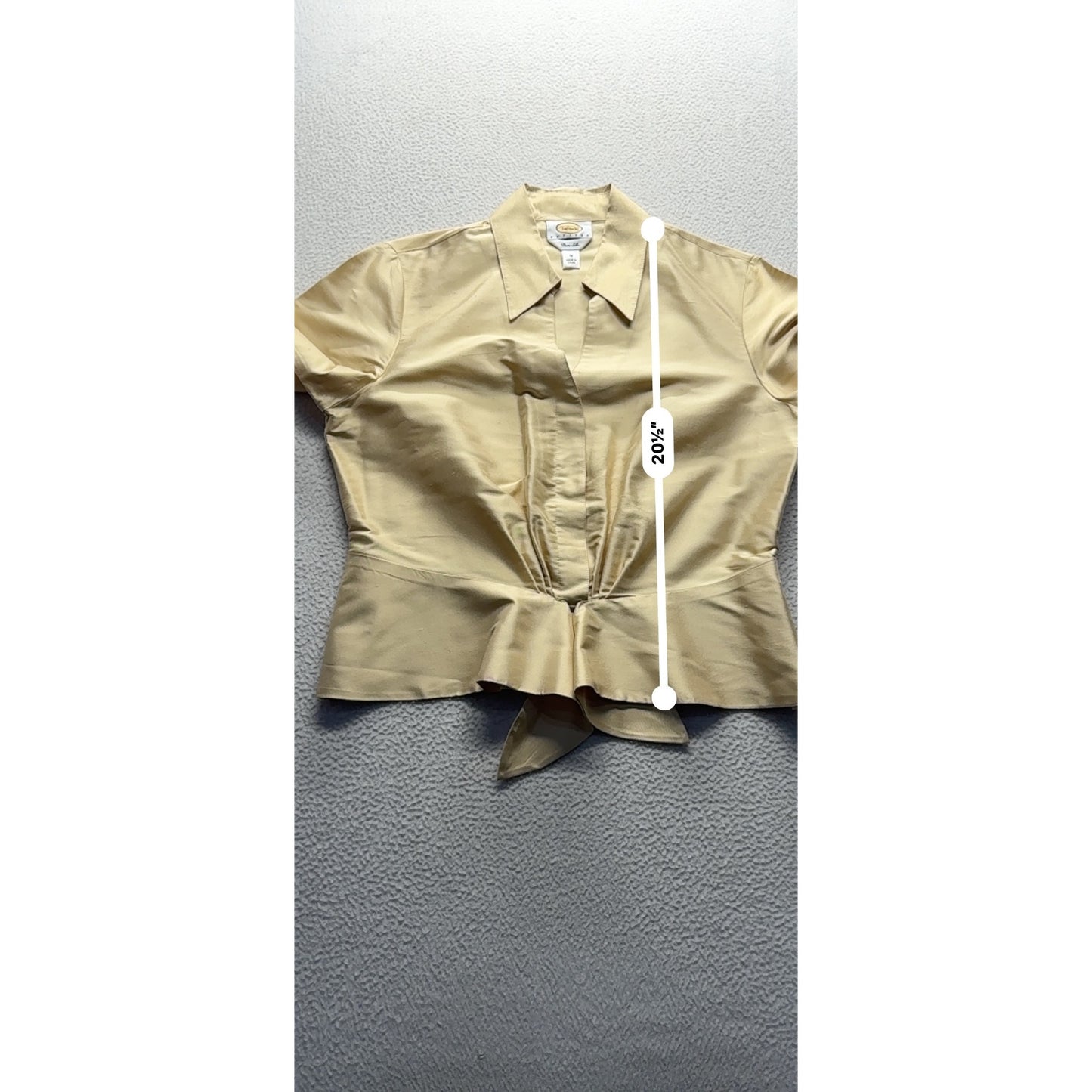 Talbots Petites Pure Silk Blouse Size 12 Champagne #9168