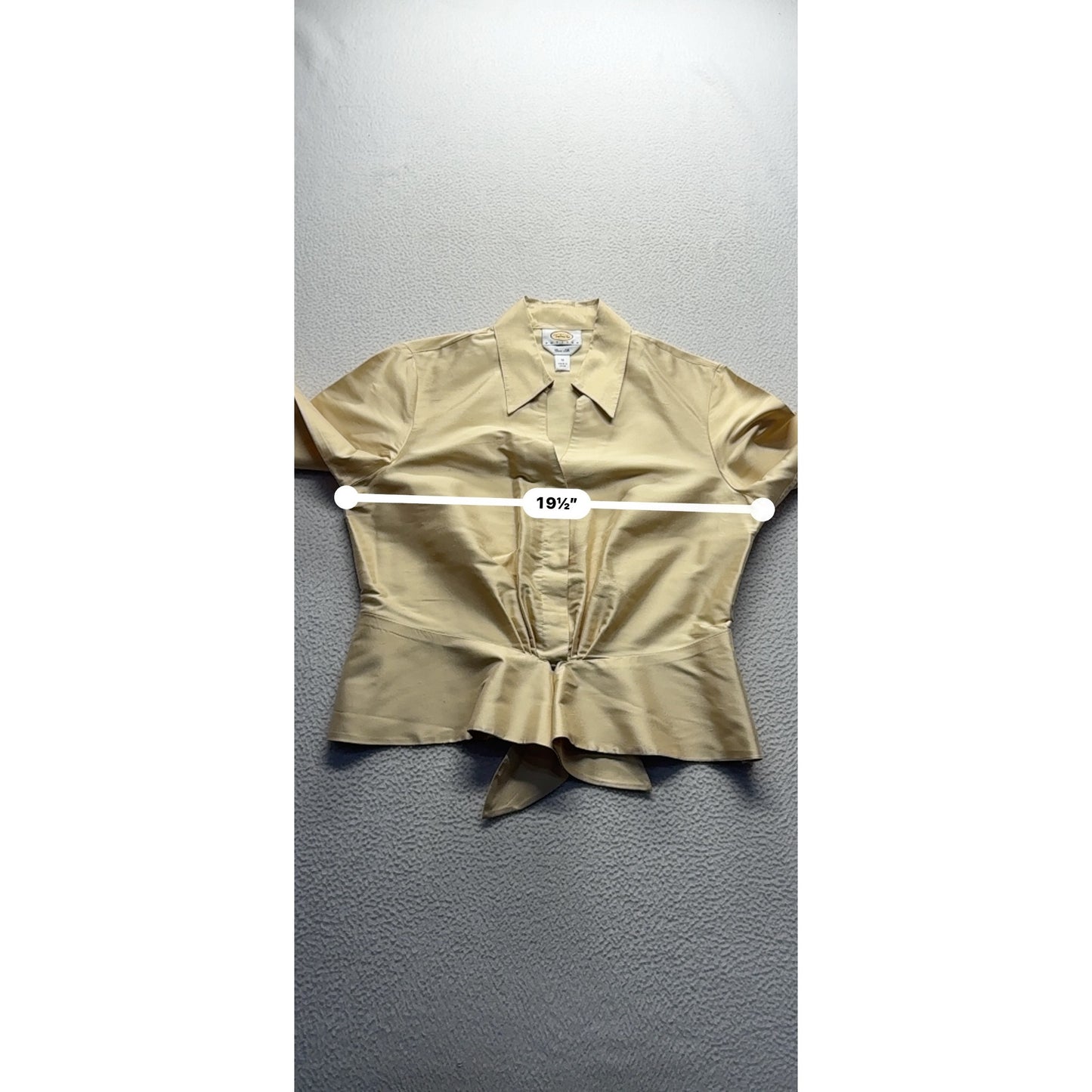 Talbots Petites Pure Silk Blouse Size 12 Champagne #9168