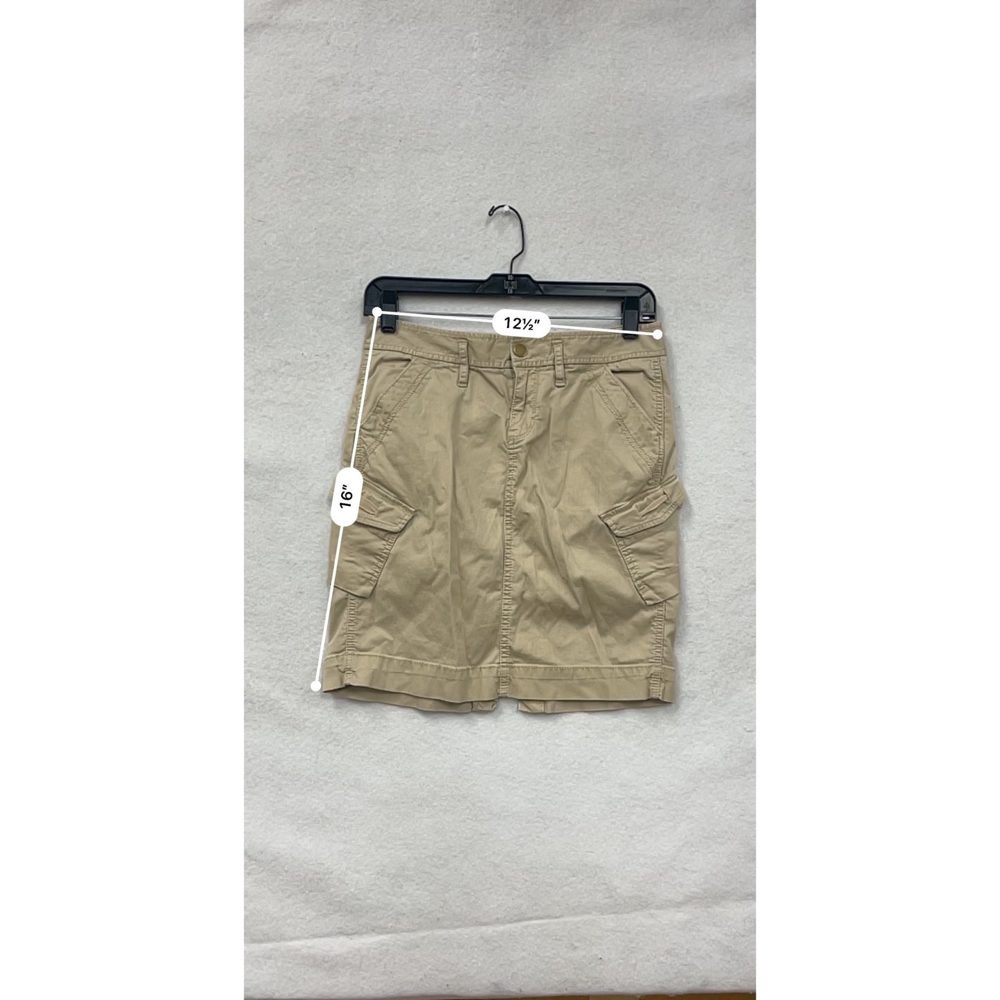 Old Navy Womens Khaki Cargo Skirt Size 2 Cotton & Spandex With Pockets #6798
