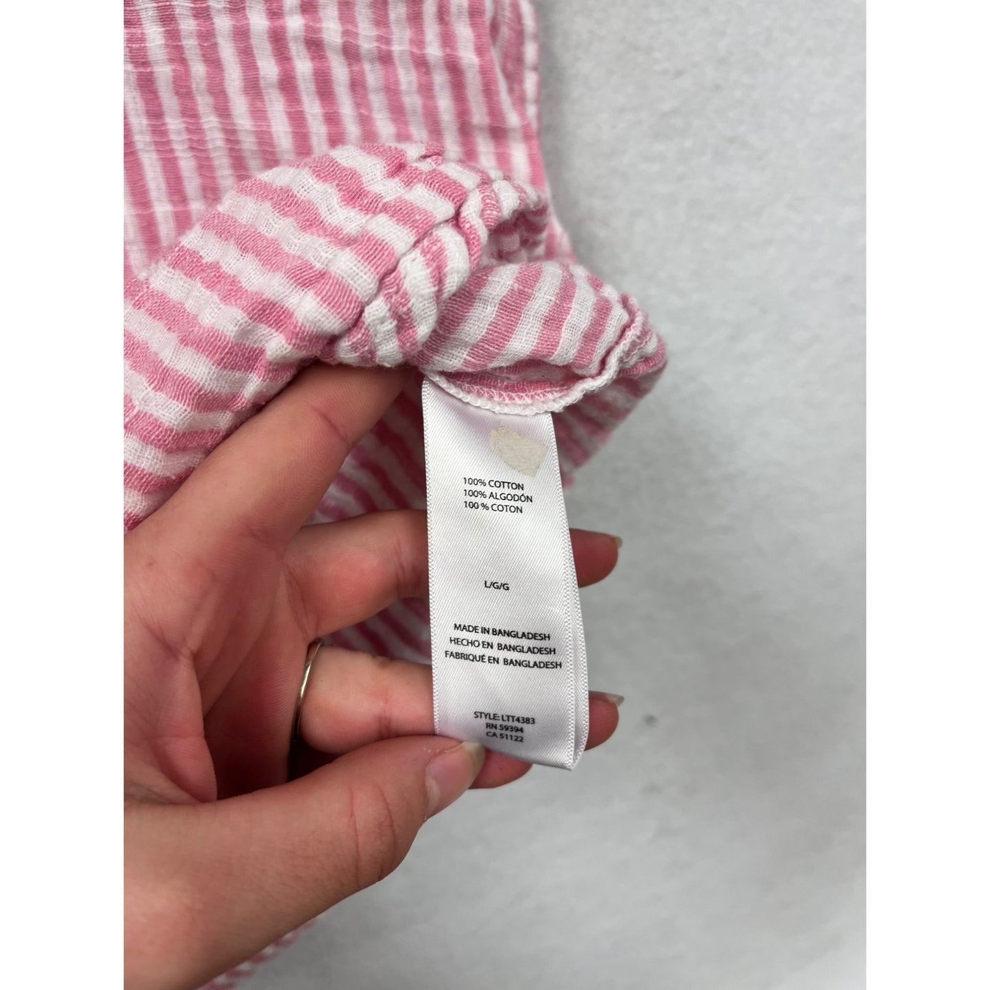 Beachlunchlounge Pink & White Striped Button-Up Shirt #6063