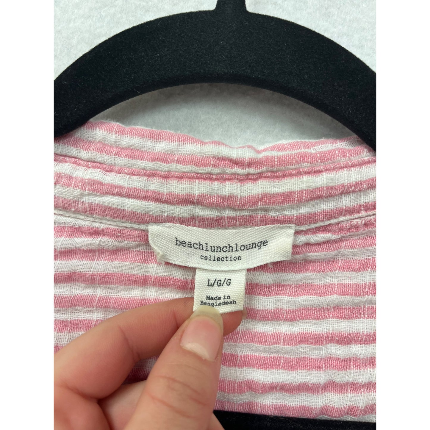 Beachlunchlounge Pink & White Striped Button-Up Shirt #6063