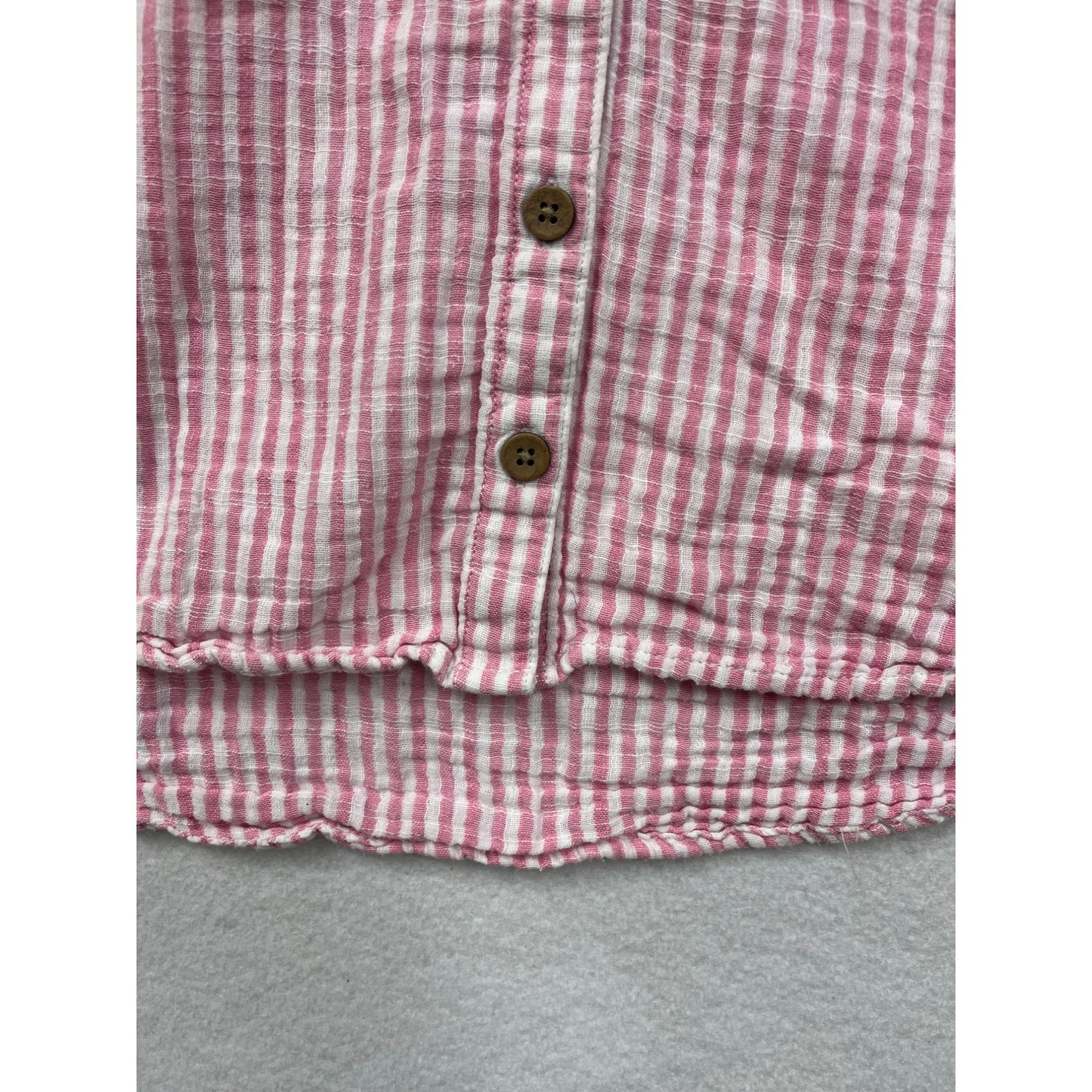 Beachlunchlounge Pink & White Striped Button-Up Shirt #6063