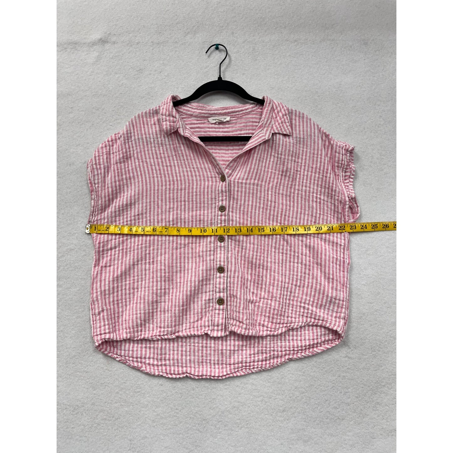 Beachlunchlounge Pink & White Striped Button-Up Shirt #6063