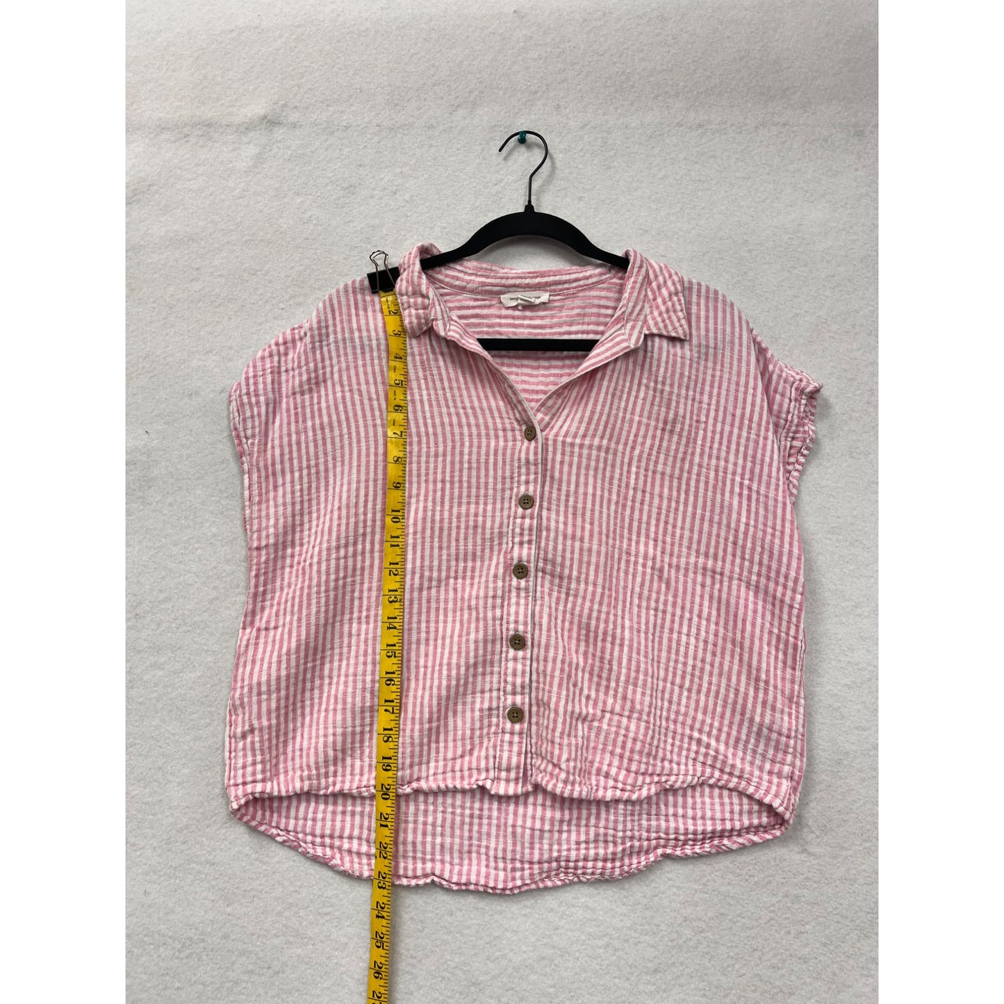 Beachlunchlounge Pink & White Striped Button-Up Shirt #6063