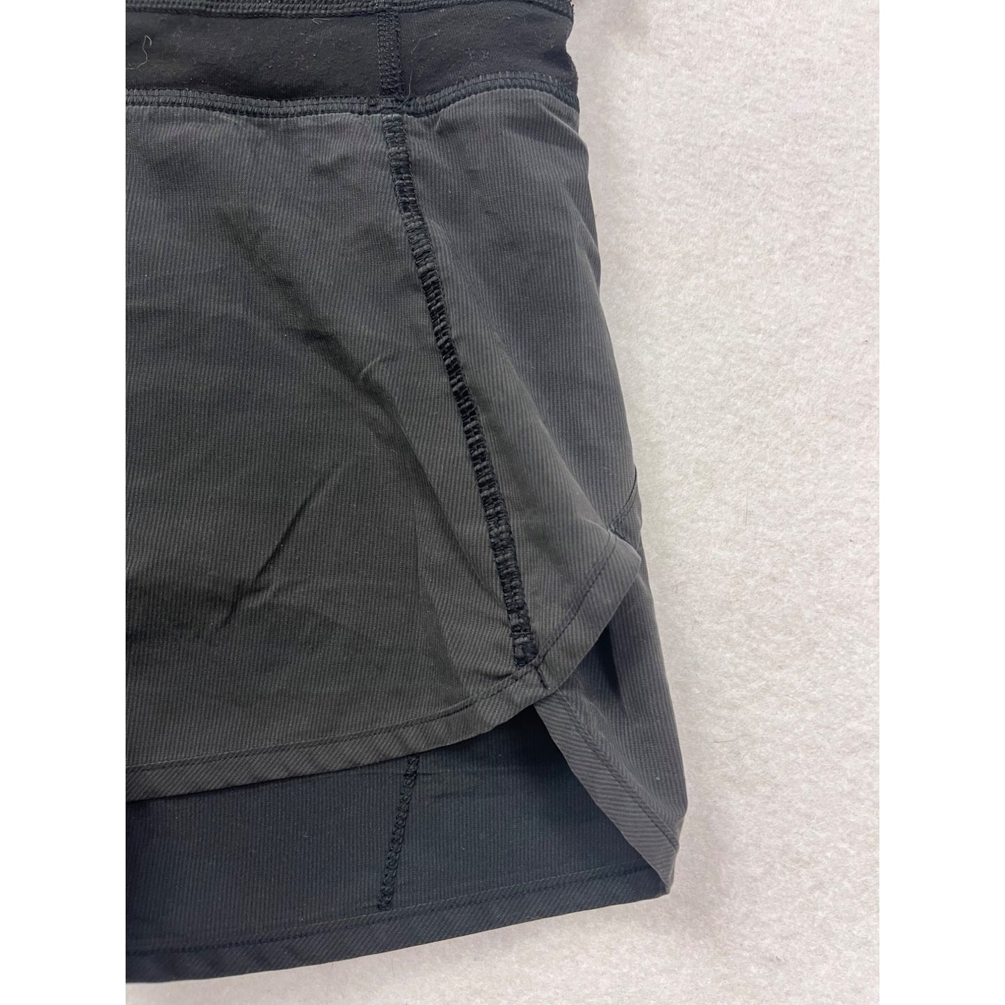 Ivivva Womens XS Black Running Shorts With Overlap Hem & Stretch Waistband #6767