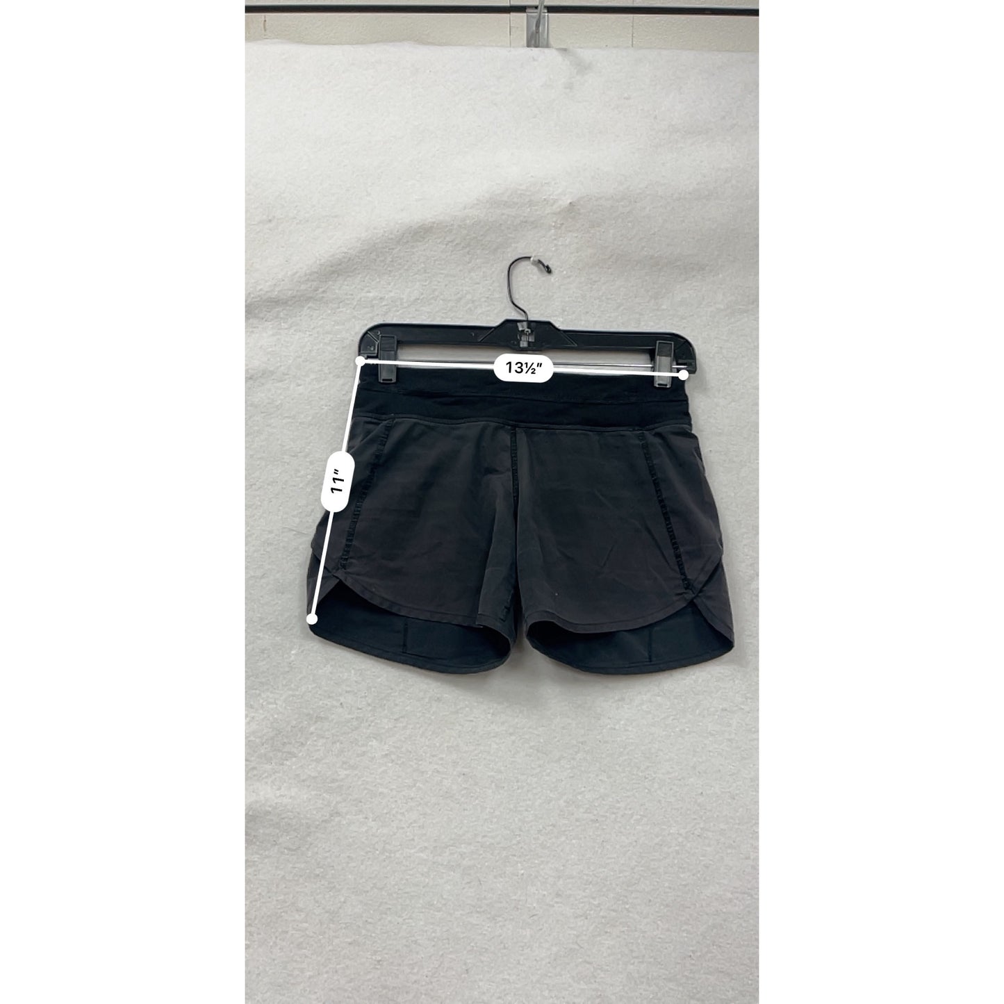 Ivivva Womens XS Black Running Shorts With Overlap Hem & Stretch Waistband #6767