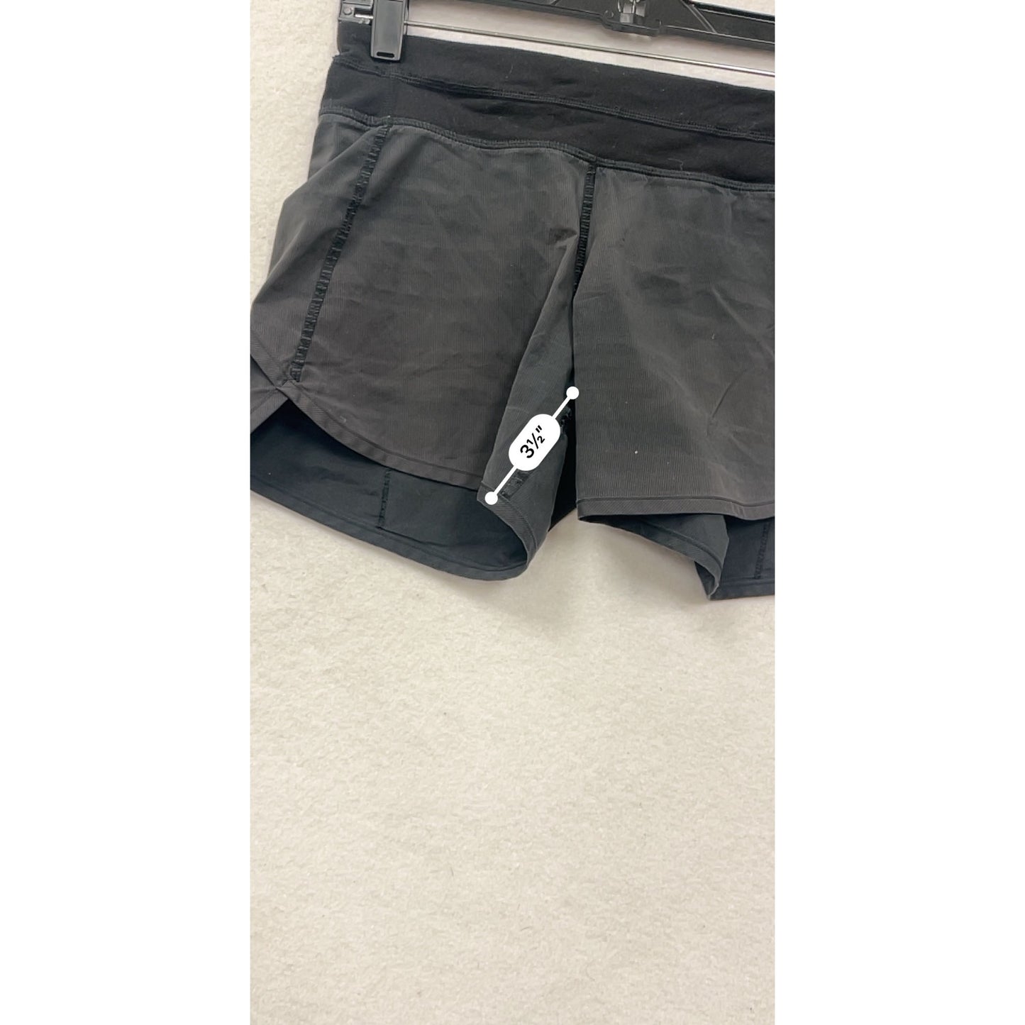 Ivivva Womens XS Black Running Shorts With Overlap Hem & Stretch Waistband #6767