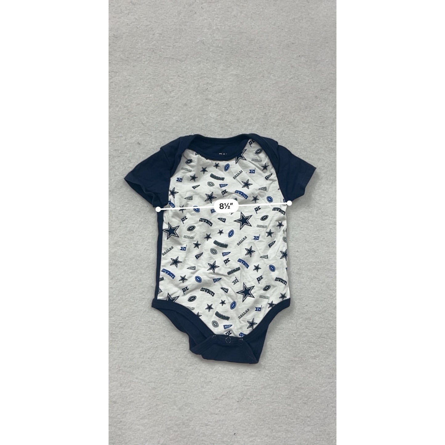 Dallas Cowboys Infant 6M Romper Short Sleeve Snap Closure #8622