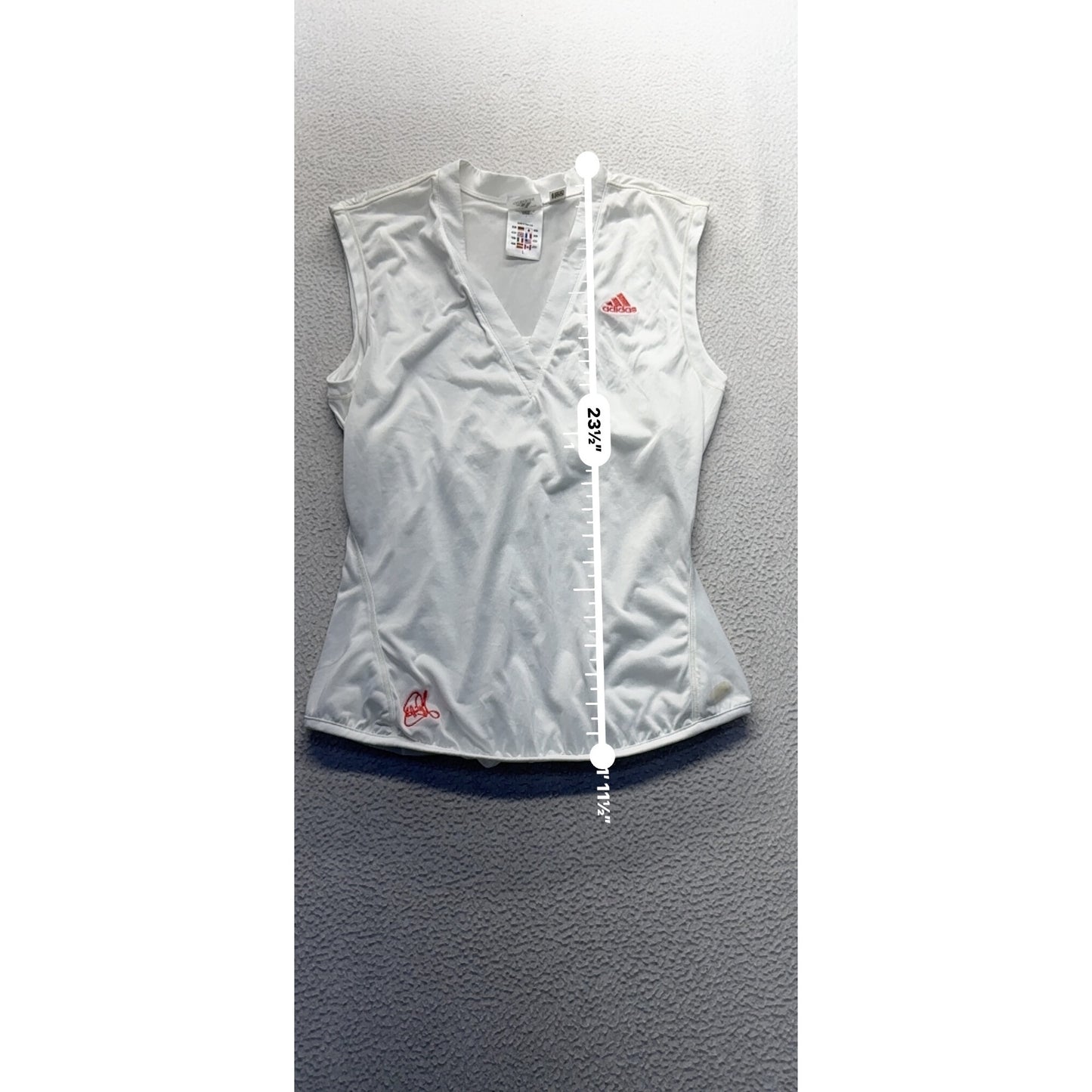 Adidas Clima365 Sleeveless White L Sportswear Shirt Embroidery #9585