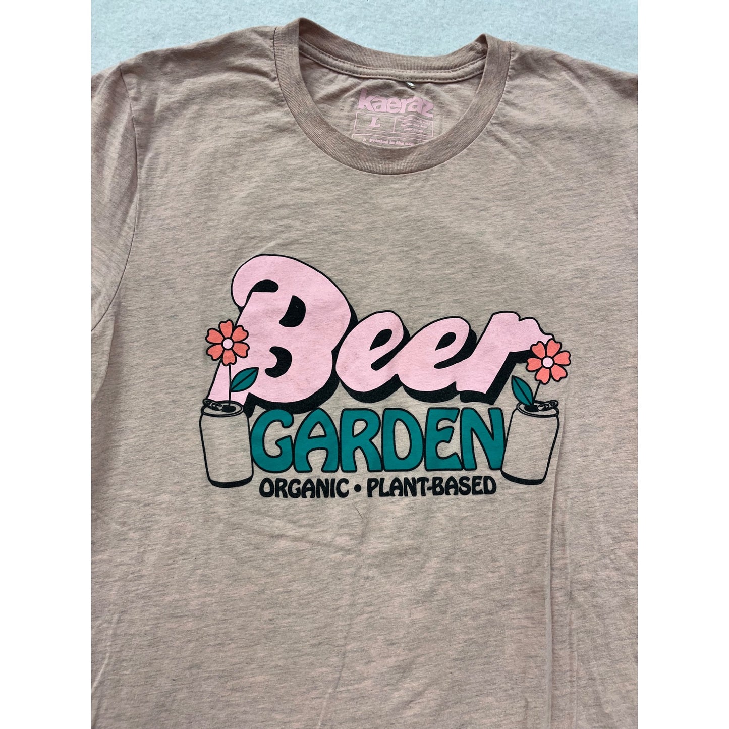 Men’s Large Beer Garden Organic Plant-Based Graphic Tee #6970