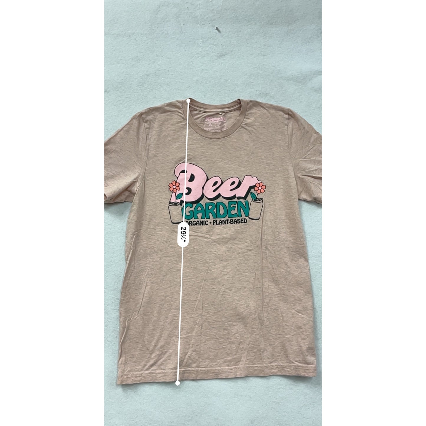 Men’s Large Beer Garden Organic Plant-Based Graphic Tee #6970