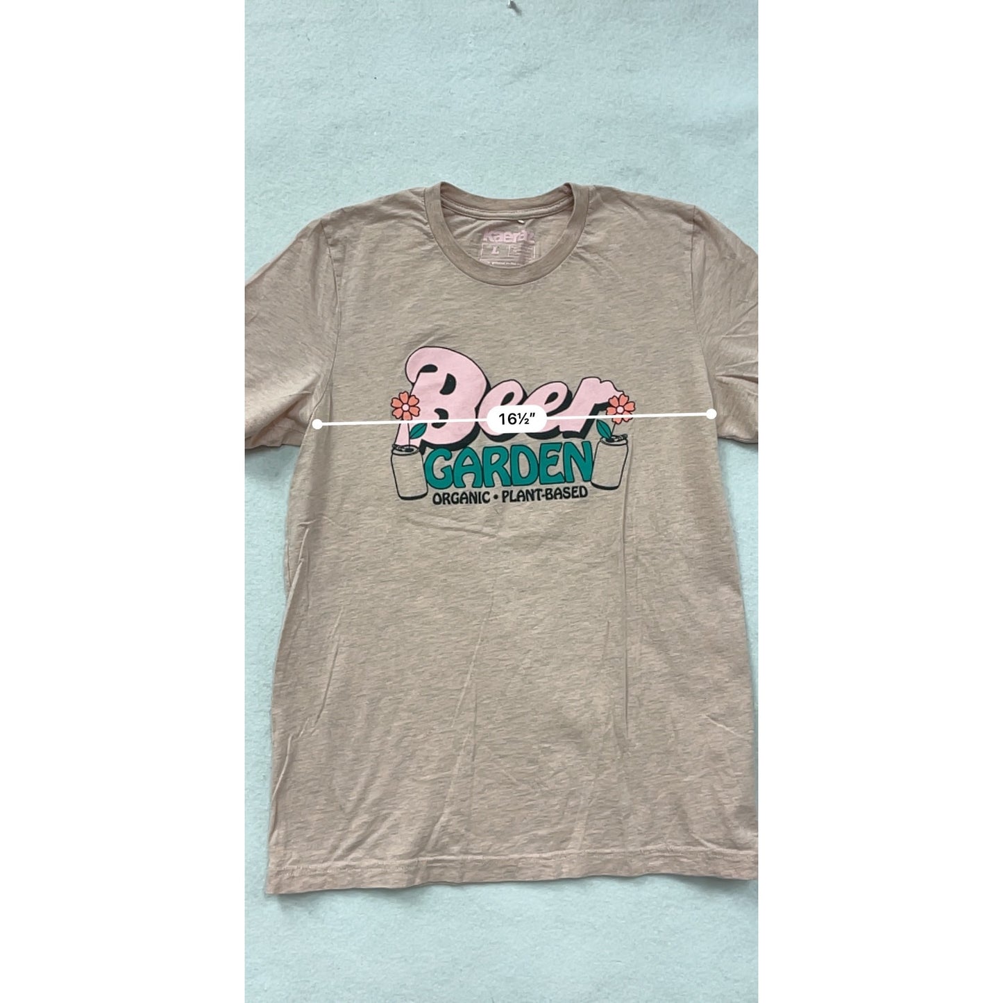 Men’s Large Beer Garden Organic Plant-Based Graphic Tee #6970