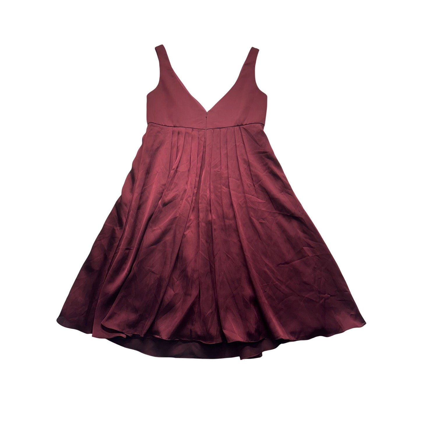 Priscilla Of Boston Burgundy Sleeveless Pleated Fit & Flare Dress Size 8 #7829