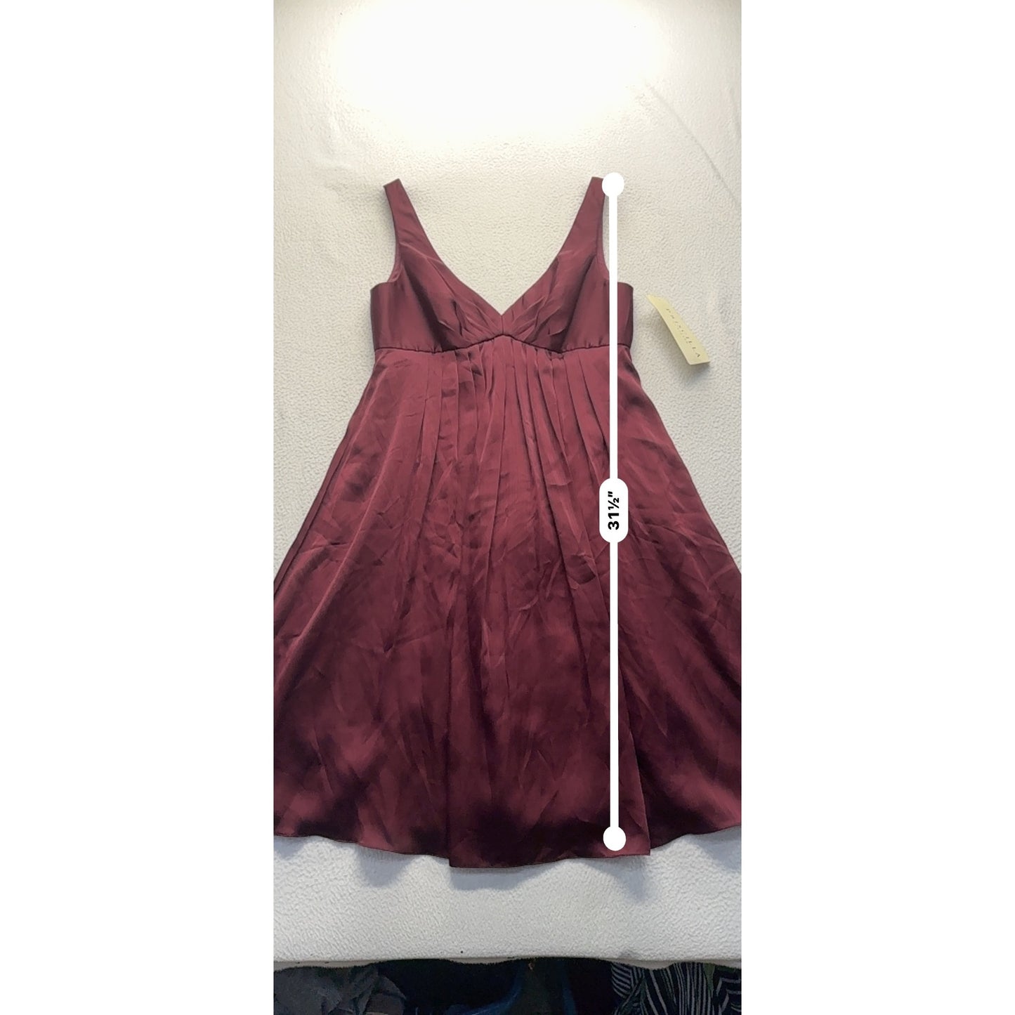 Priscilla Of Boston Burgundy Sleeveless Pleated Fit & Flare Dress Size 8 #7829