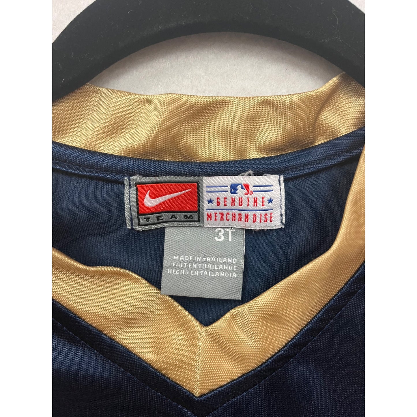 Nike Milwaukee Brewers Boys 3T Navy & Gold Sleeveless Jersey MLB #6416