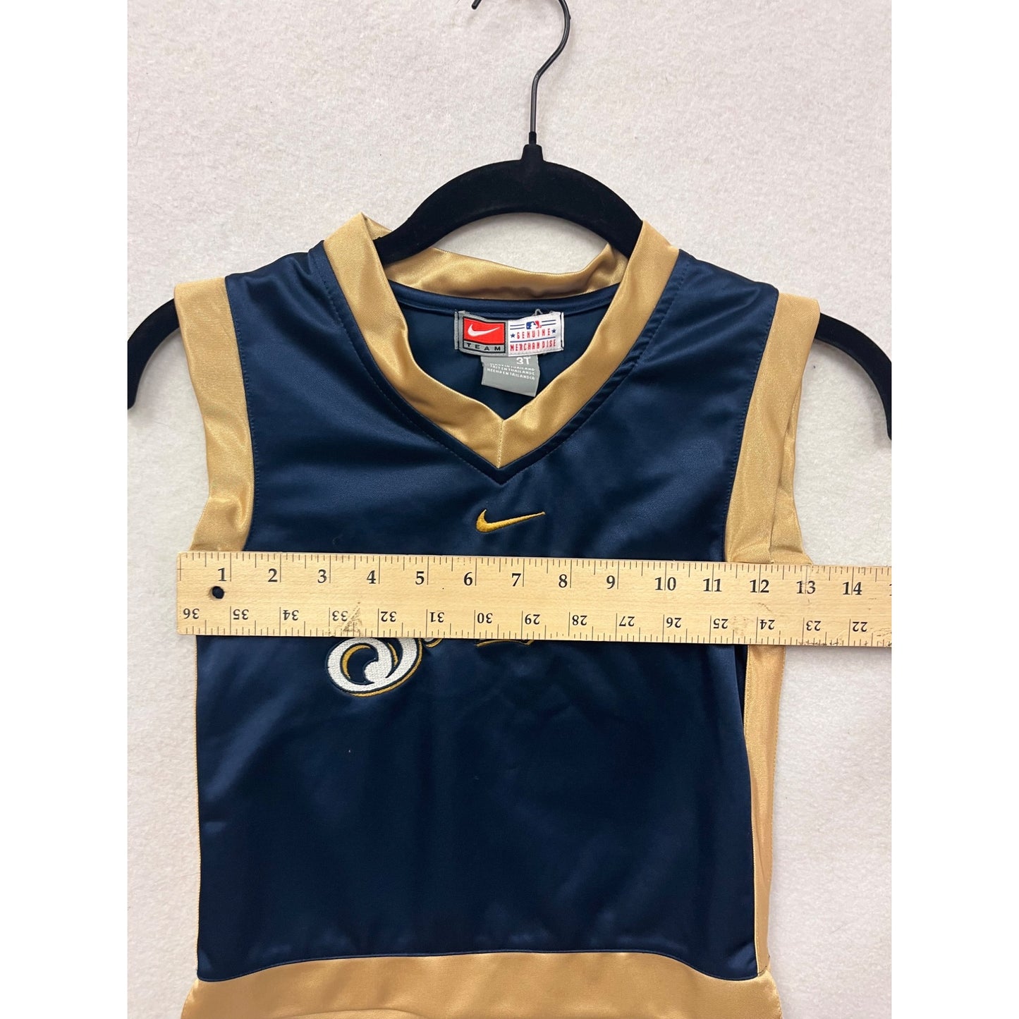 Nike Milwaukee Brewers Boys 3T Navy & Gold Sleeveless Jersey MLB #6416