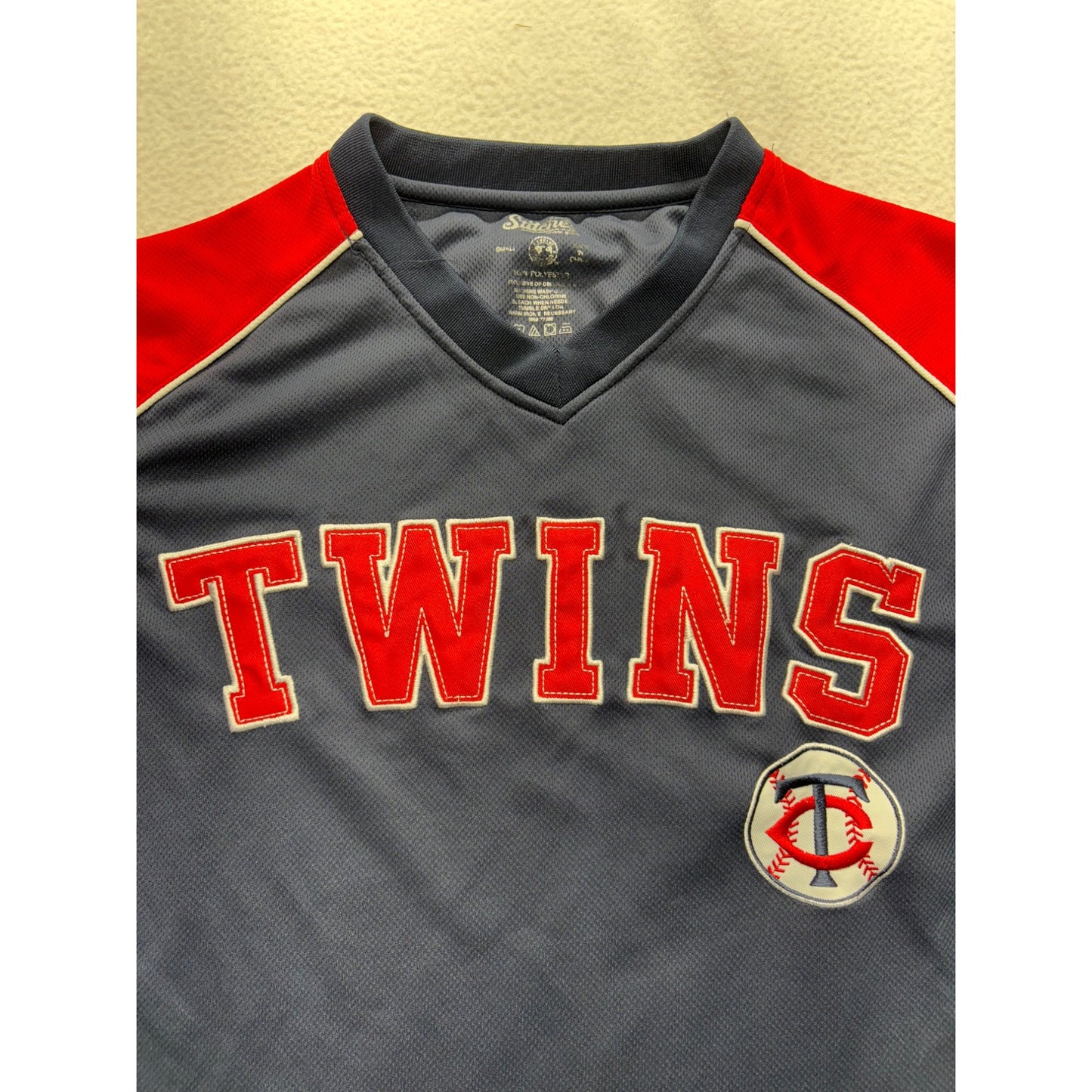 Minnesota Twins Stitches Athletic Gear V-Neck Baseball Jersey #7526
