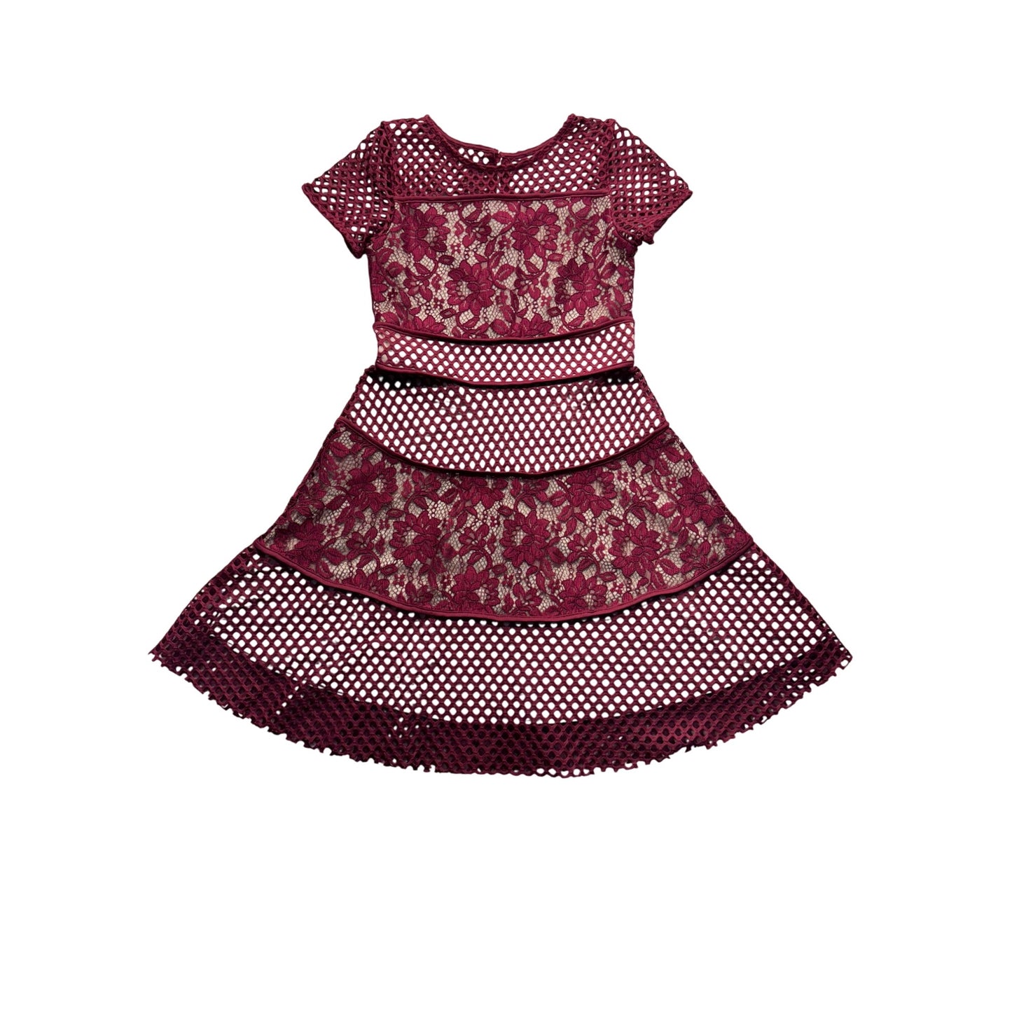 Blush By Us Angels Girls Lace & Mesh Dress Size 14 Red #250B