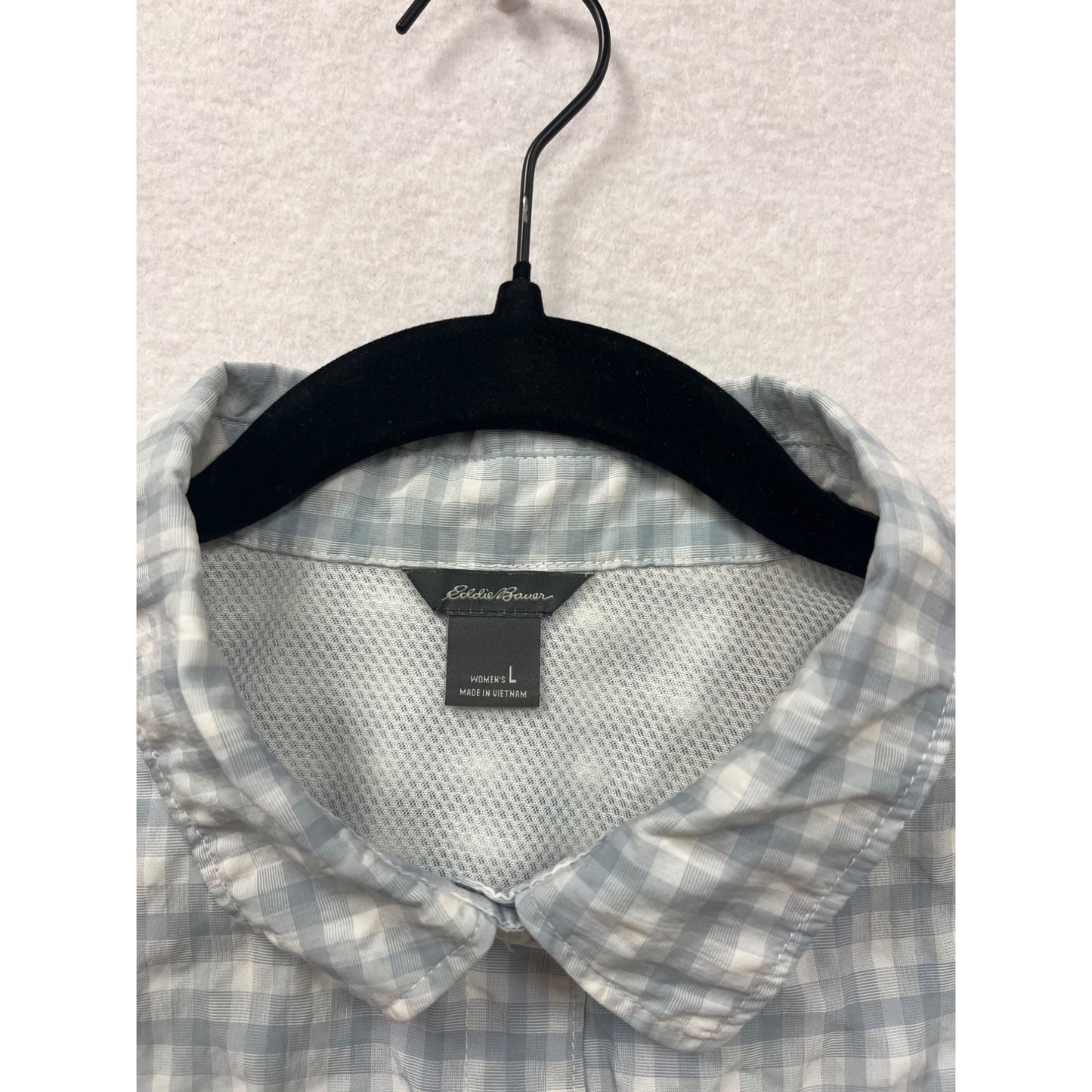 Eddie Bauer Large Plaid Button-Up Short Sleeve Shirt #6491