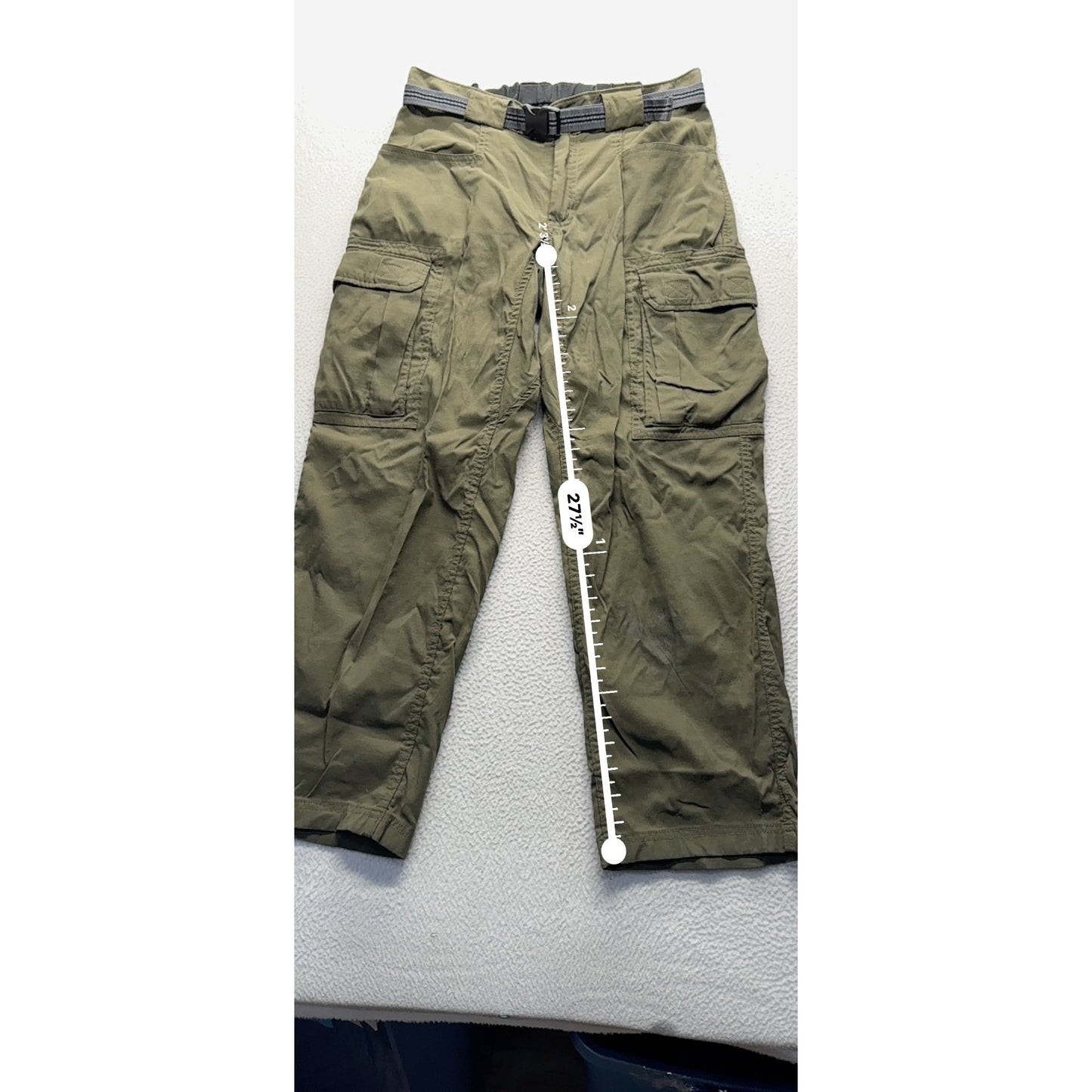 Duluth Trading Co. Cargo Pants M Green Nylon Spandex #9091
