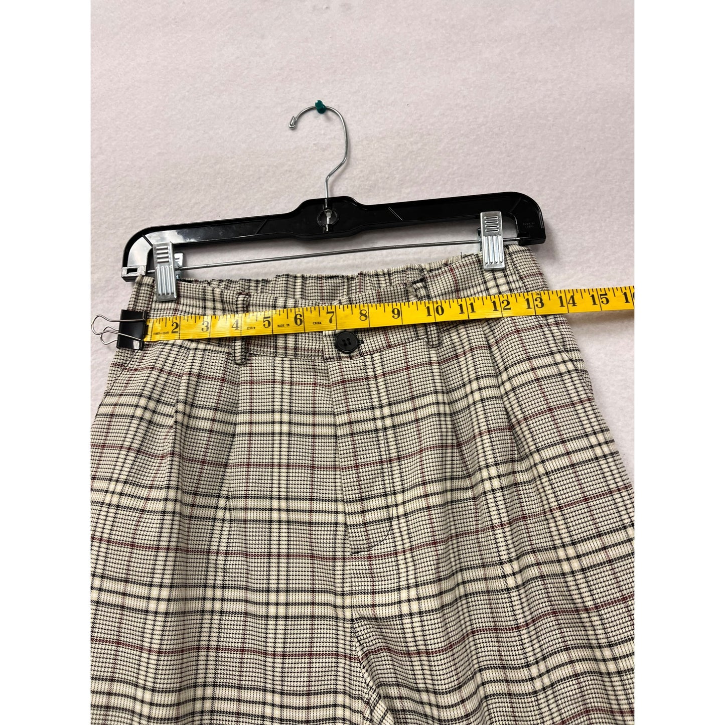 Full Tilt Womens Beige Plaid Trousers #6199