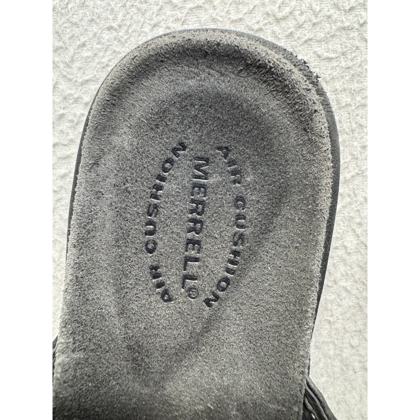 Merrell Black Leather Sandals Slip-On Comfort Shoes With Toe Strap Size 9 #9397