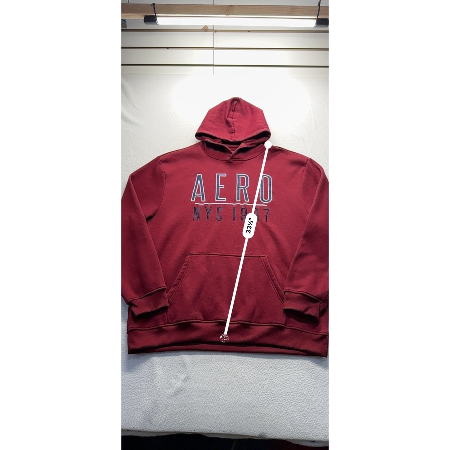 Men’s Aeropostale Red Pullover Hoodie #7744
