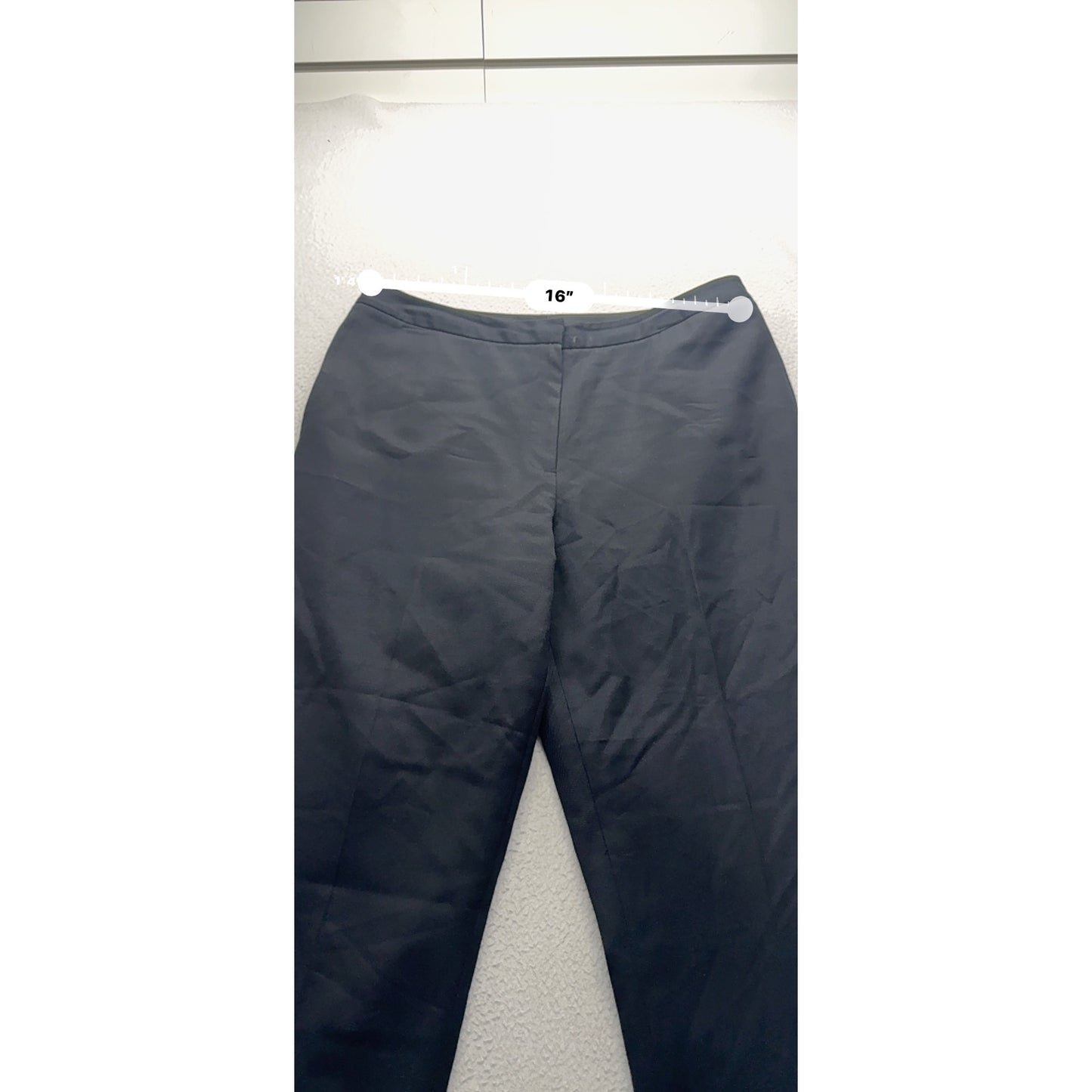 Lands End Black Wool Dress Pants Size 10 Lined Flat Front #9280