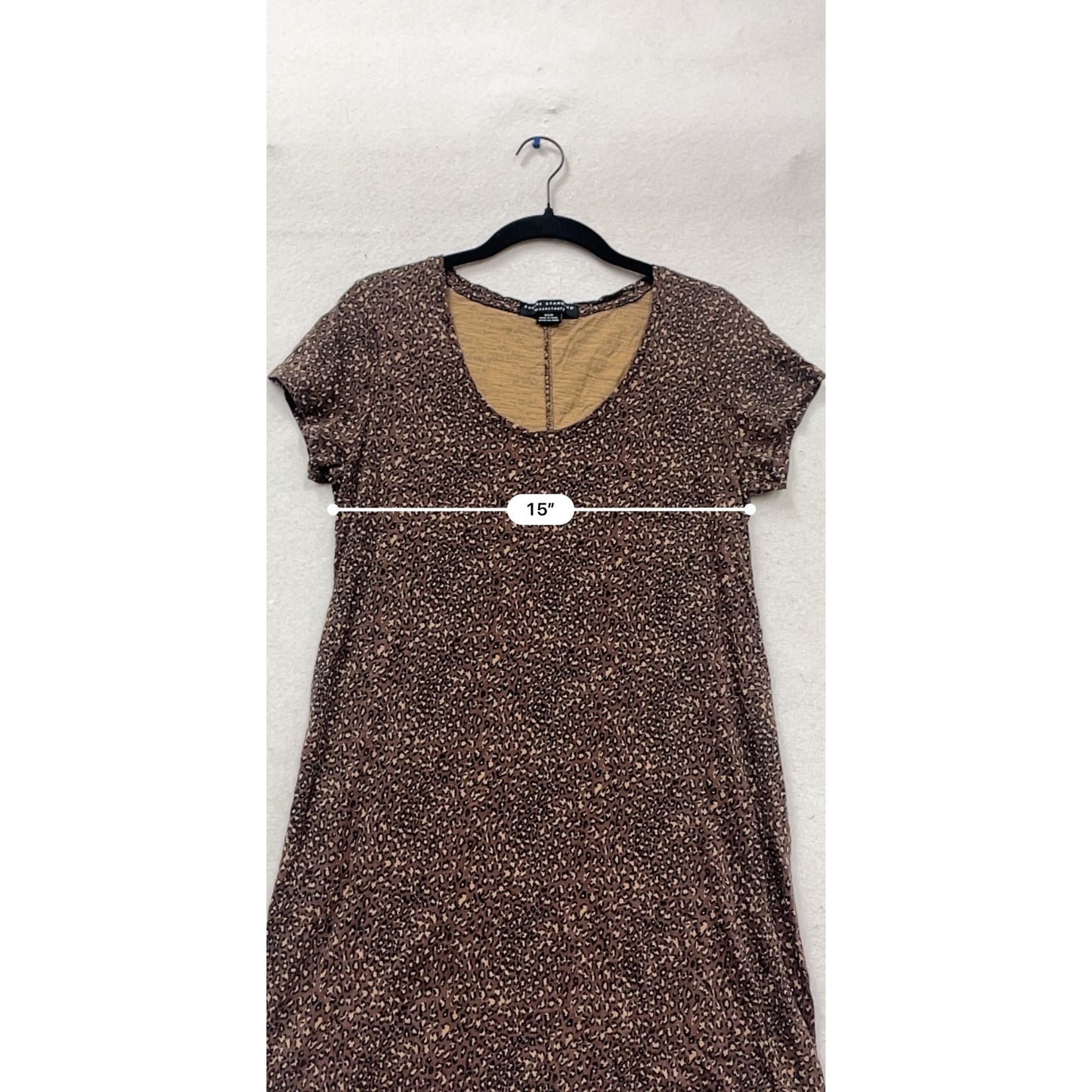 Social Standard By Sanctuary Scoop Neck Brown Animal Print Dress S #771A