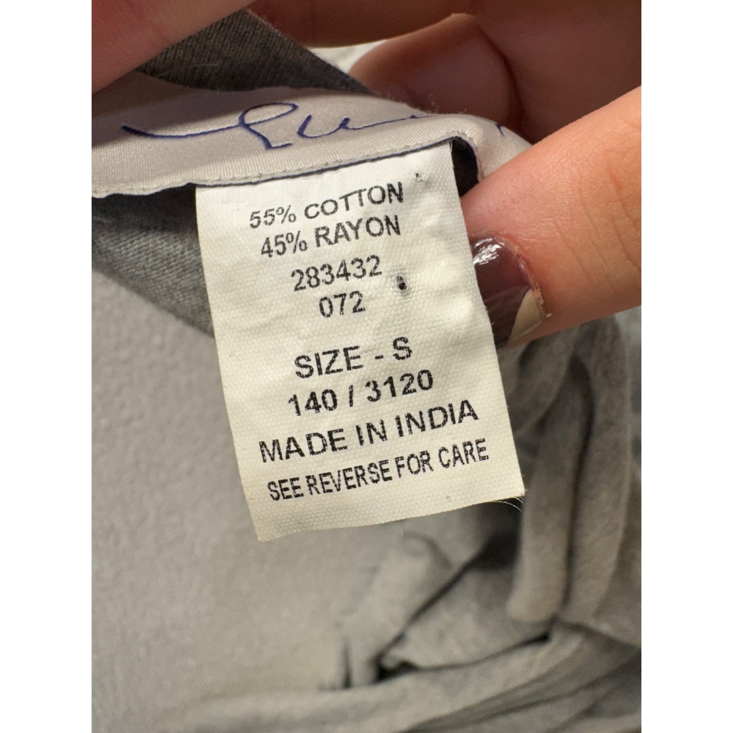 Rudi Embellished Gray Top With Beaded V-Neck Design Size S #217B