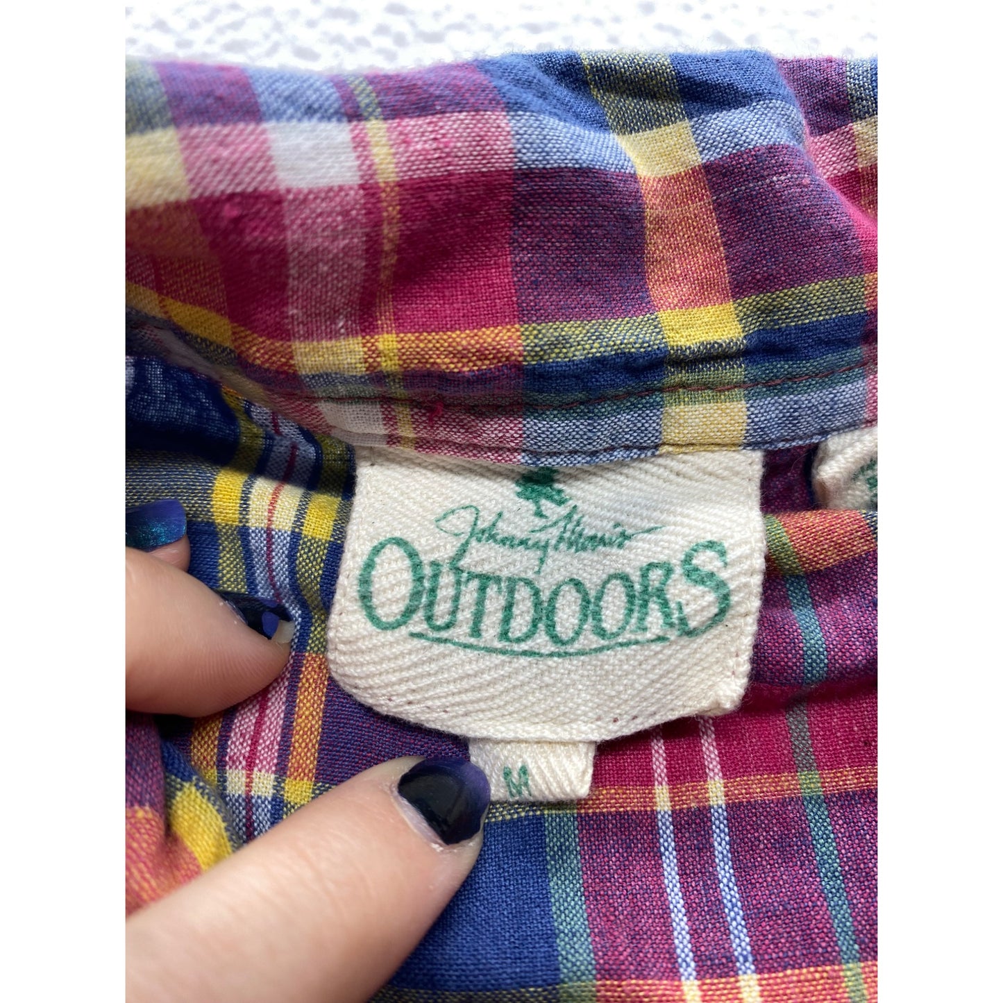 Vintage Johnny Appleseed Outdoors Womens Medium Sleeveless Plaid Button-Up Shirt #7346