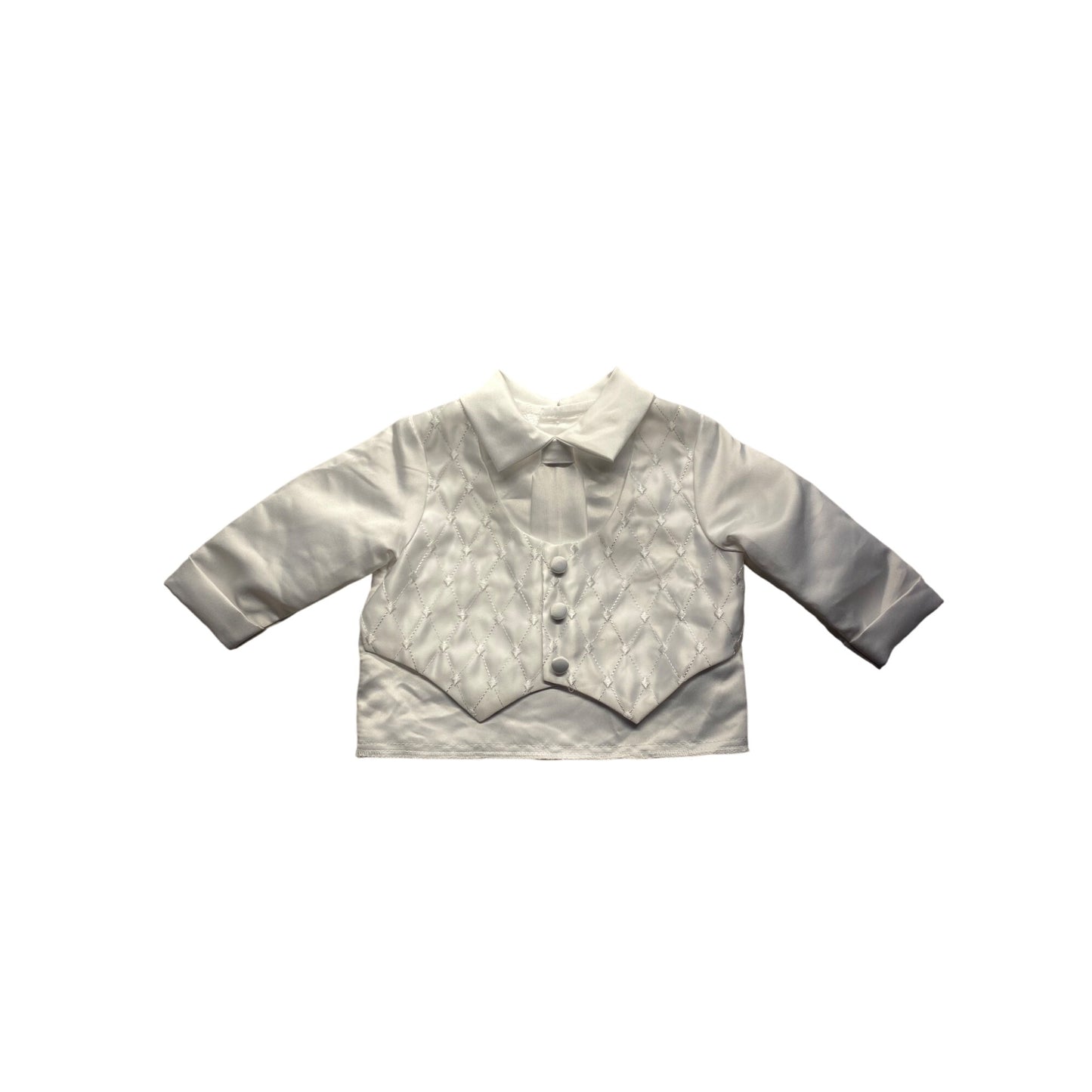 Baby Boys Quilted Satin Vest & Shirt Set 6-9 Months #7146