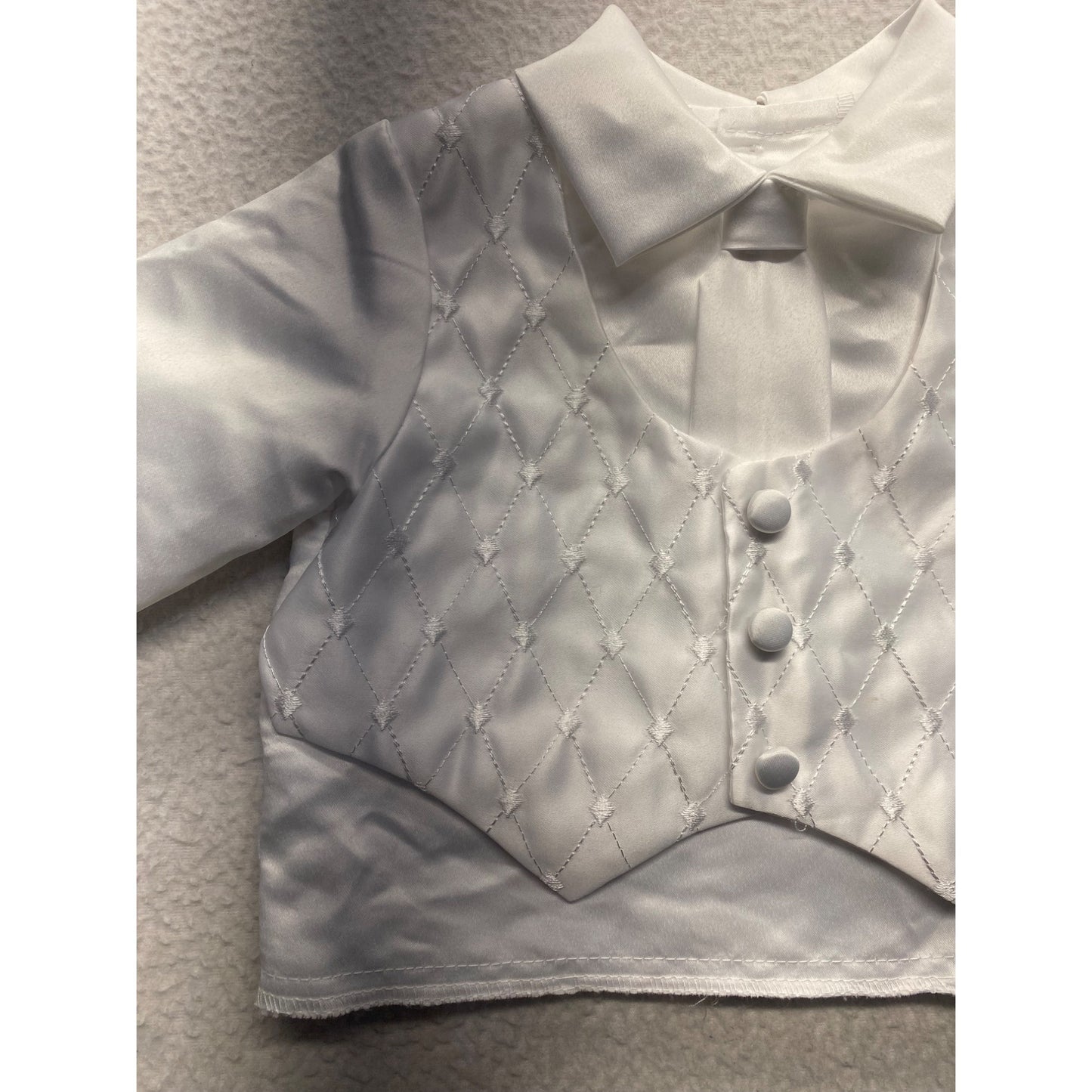Baby Boys Quilted Satin Vest & Shirt Set 6-9 Months #7146