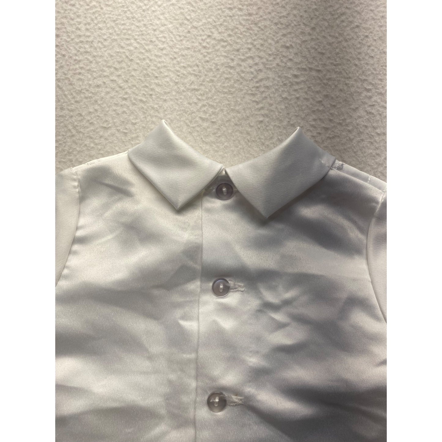 Baby Boys Quilted Satin Vest & Shirt Set 6-9 Months #7146