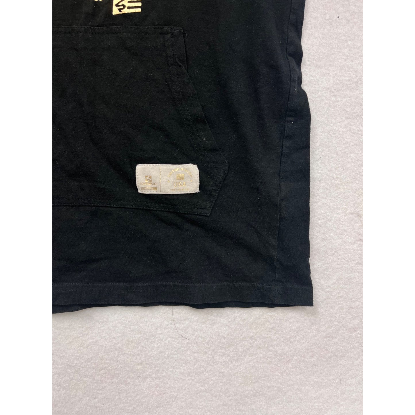 Boys Southpole Black Hoodie T-Shirt Youth Size 14/16 USA Gold Graphic Cotton Casual Wear #6573