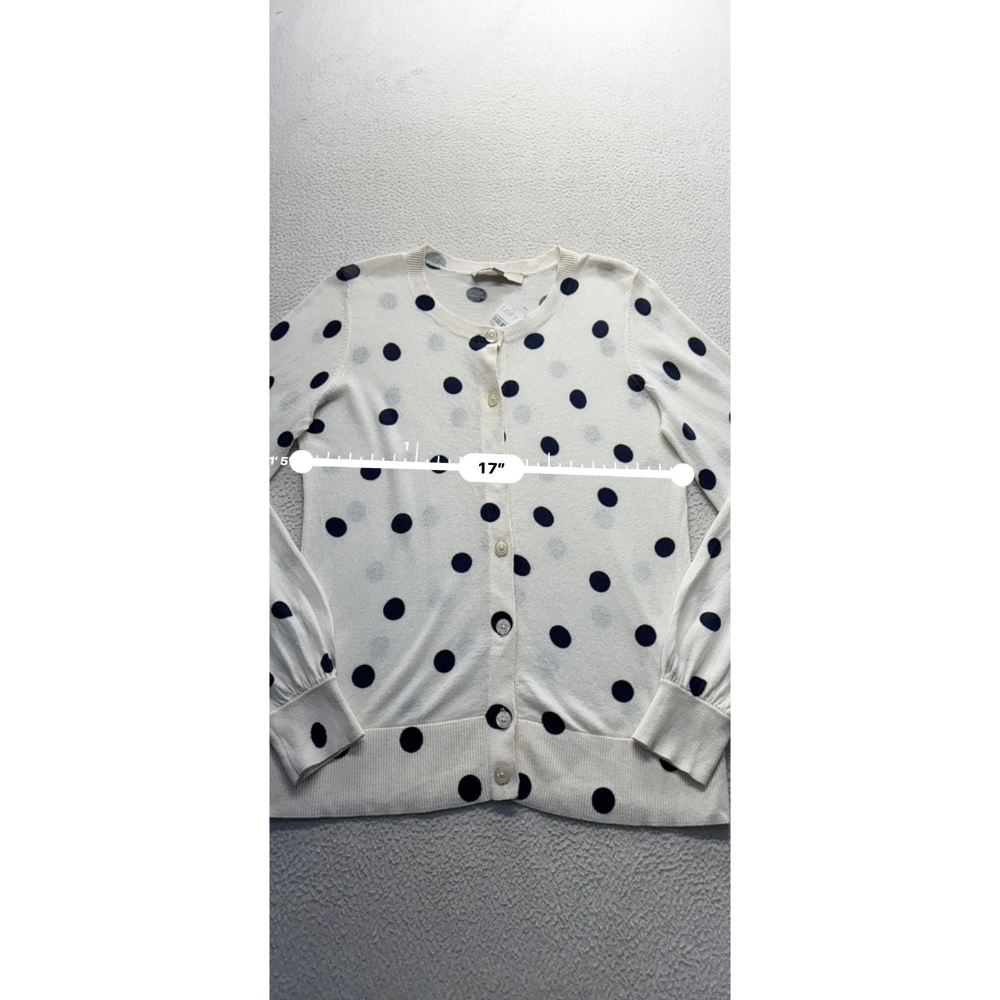 Loft Polka Dot Cardigan Sweater S #287B