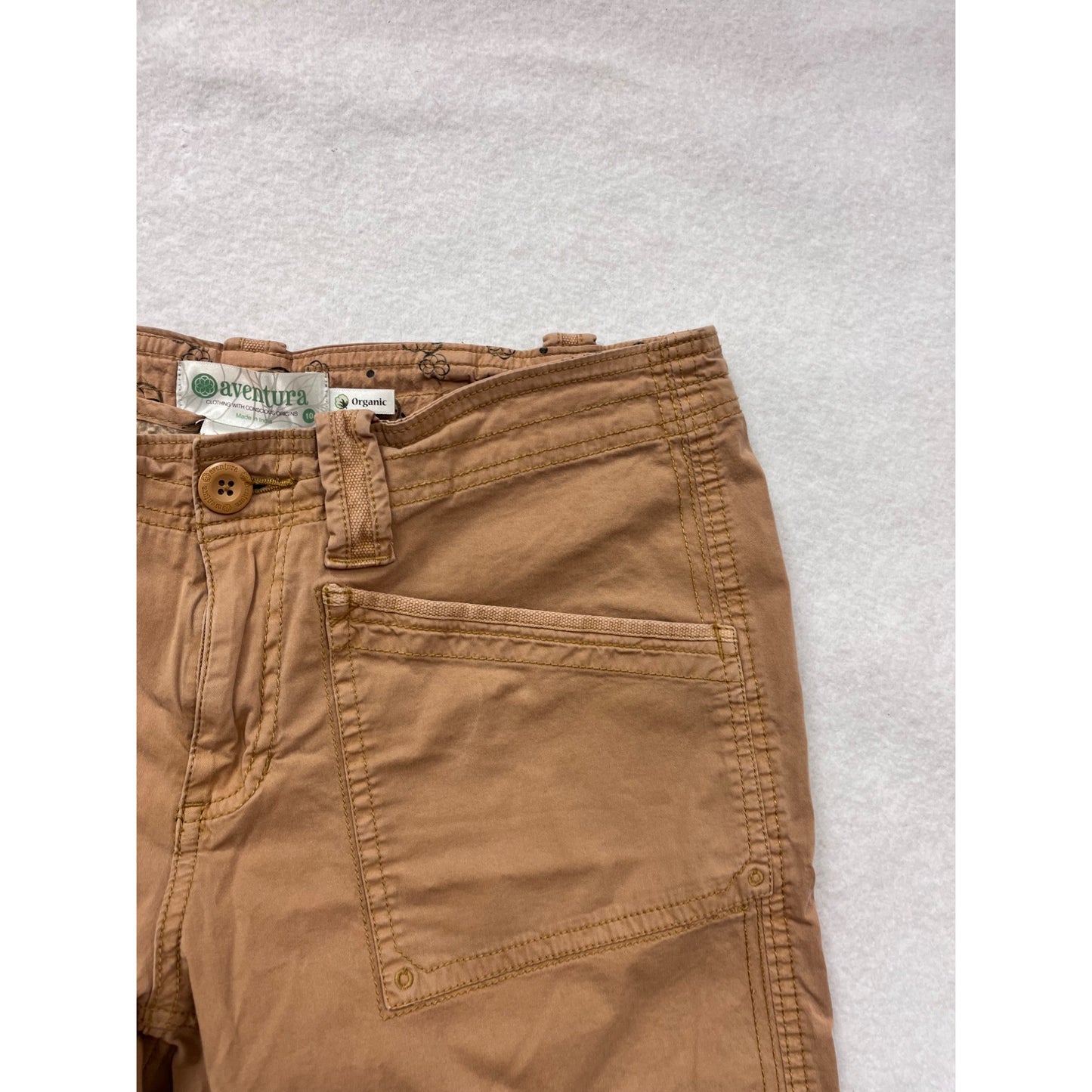 Aventura Womens Organic Cotton & Spandex Cargo Capri Pants Size 10 #6727