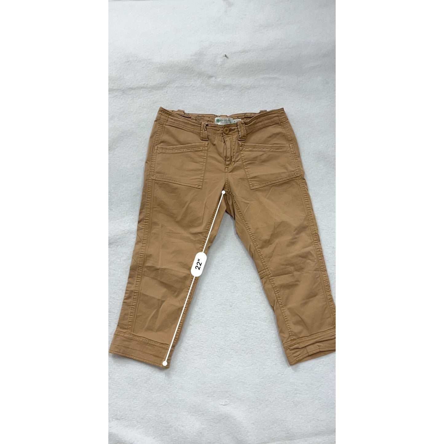 Aventura Womens Organic Cotton & Spandex Cargo Capri Pants Size 10 #6727