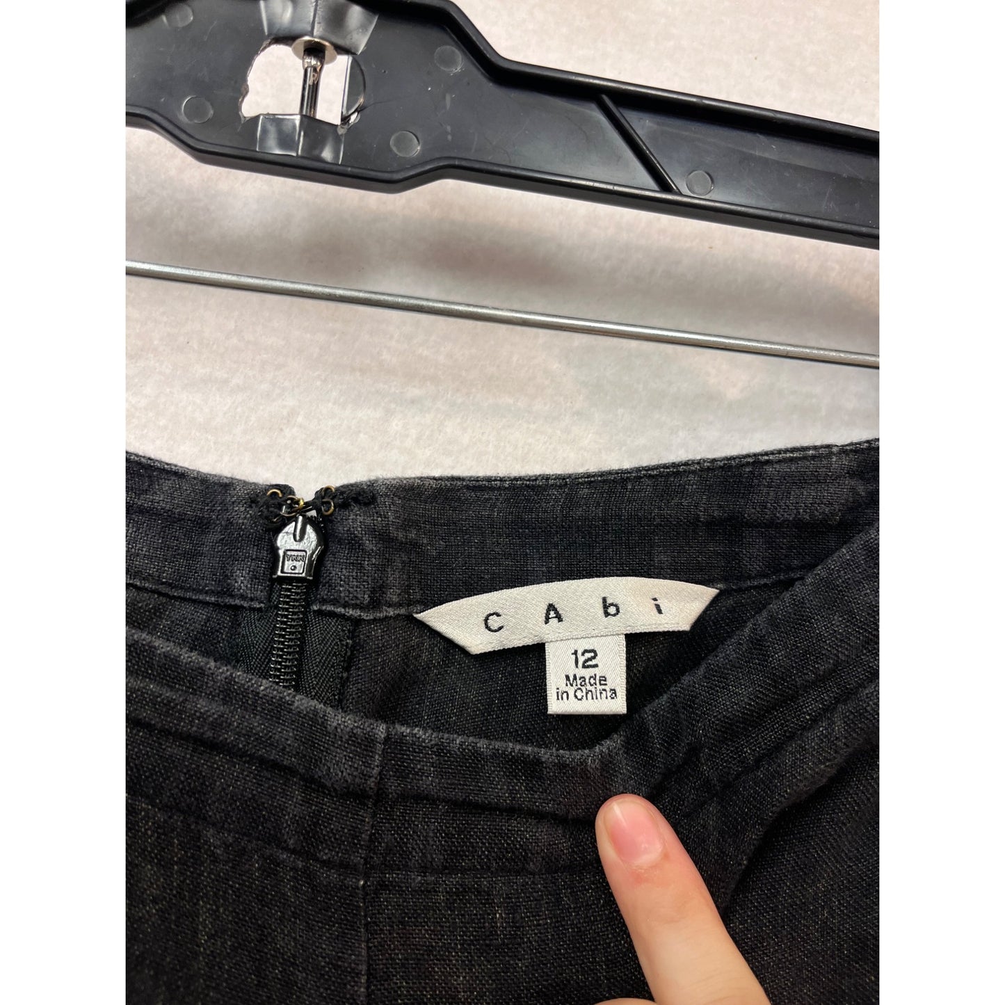 Cabi Womens Black Wide-Leg Linen Pants Size 12 #926A