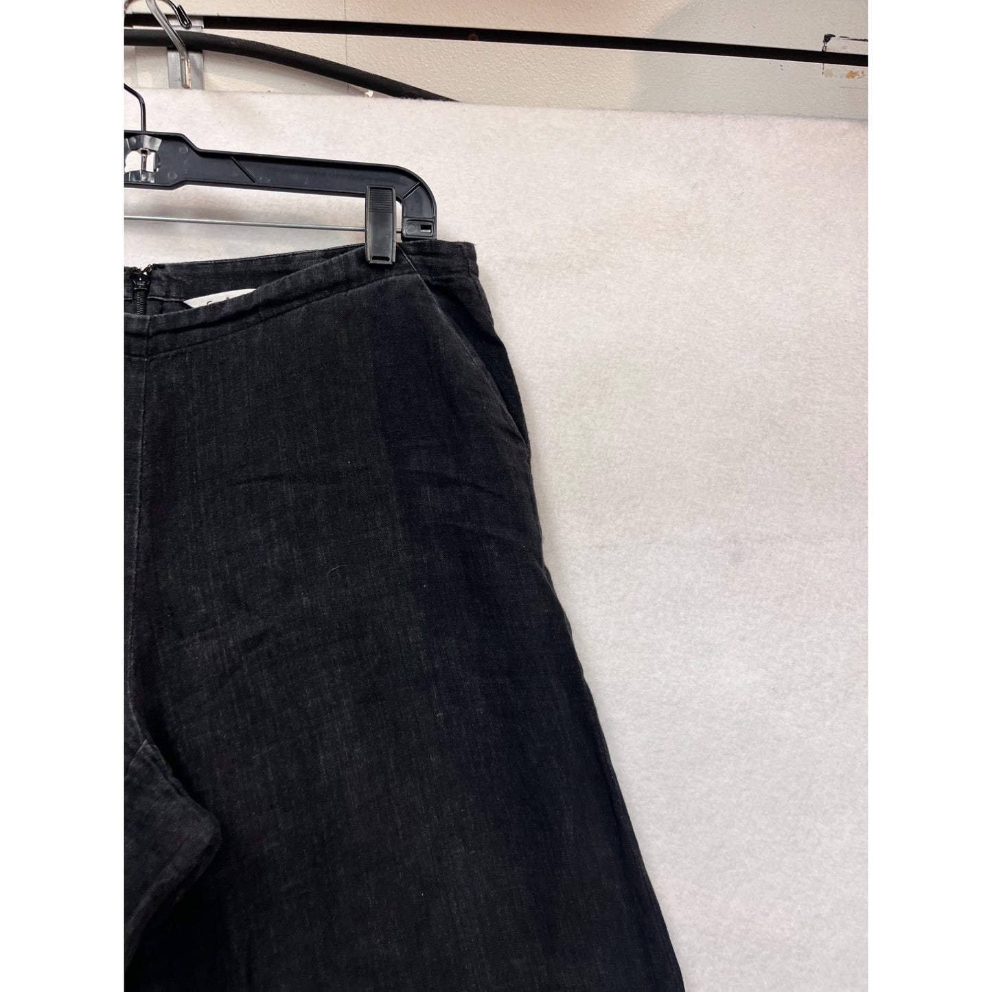 Cabi Womens Black Wide-Leg Linen Pants Size 12 #926A