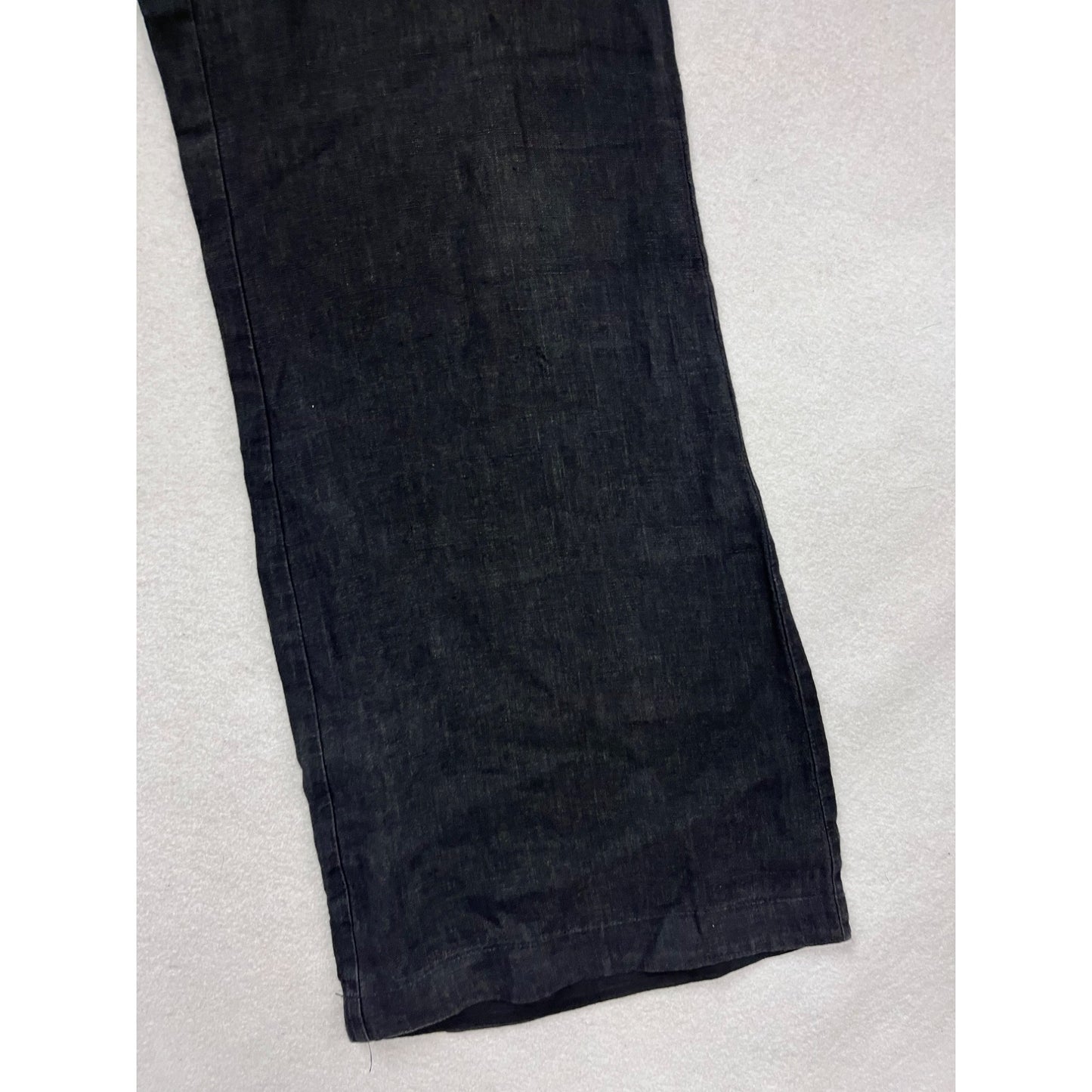 Cabi Womens Black Wide-Leg Linen Pants Size 12 #926A