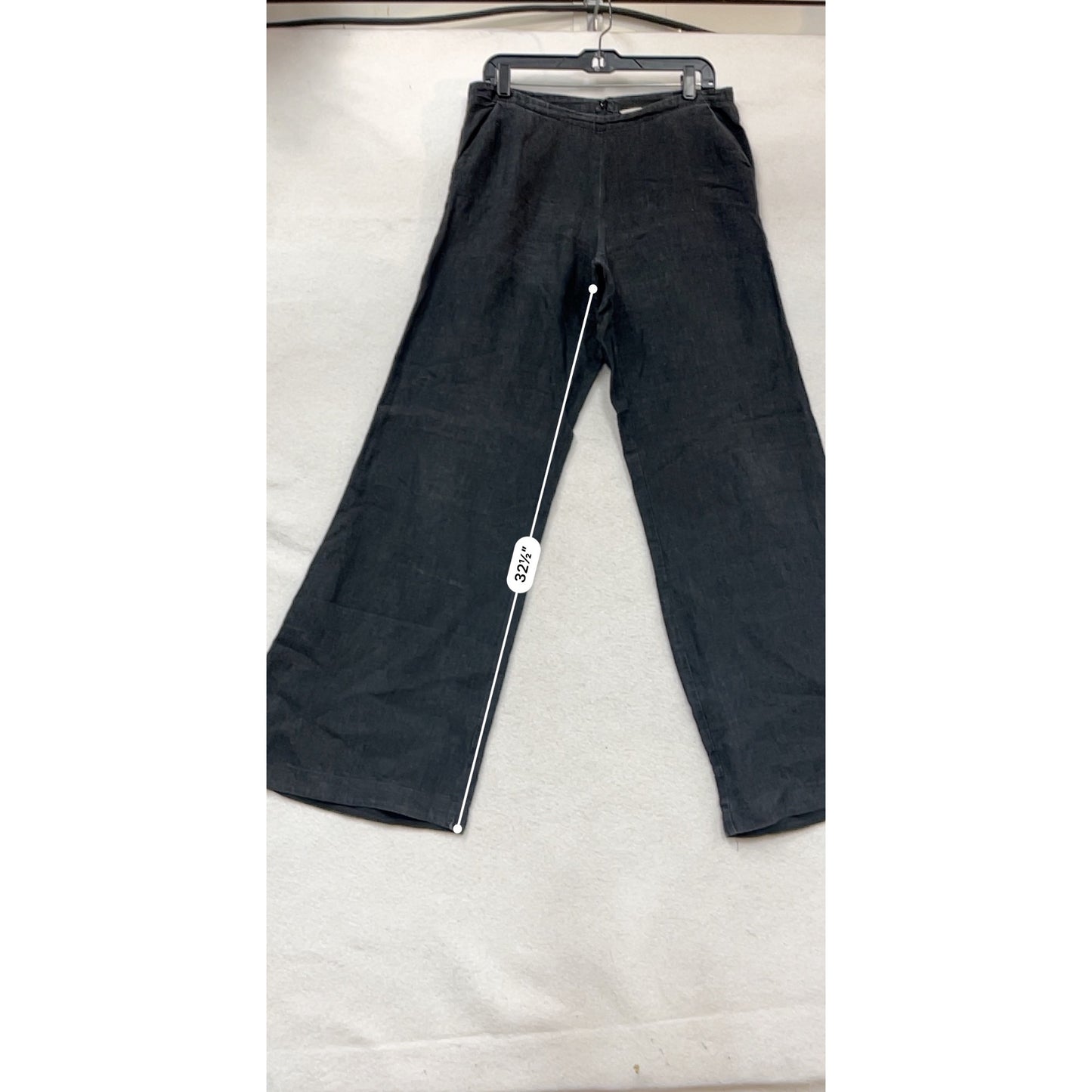 Cabi Womens Black Wide-Leg Linen Pants Size 12 #926A