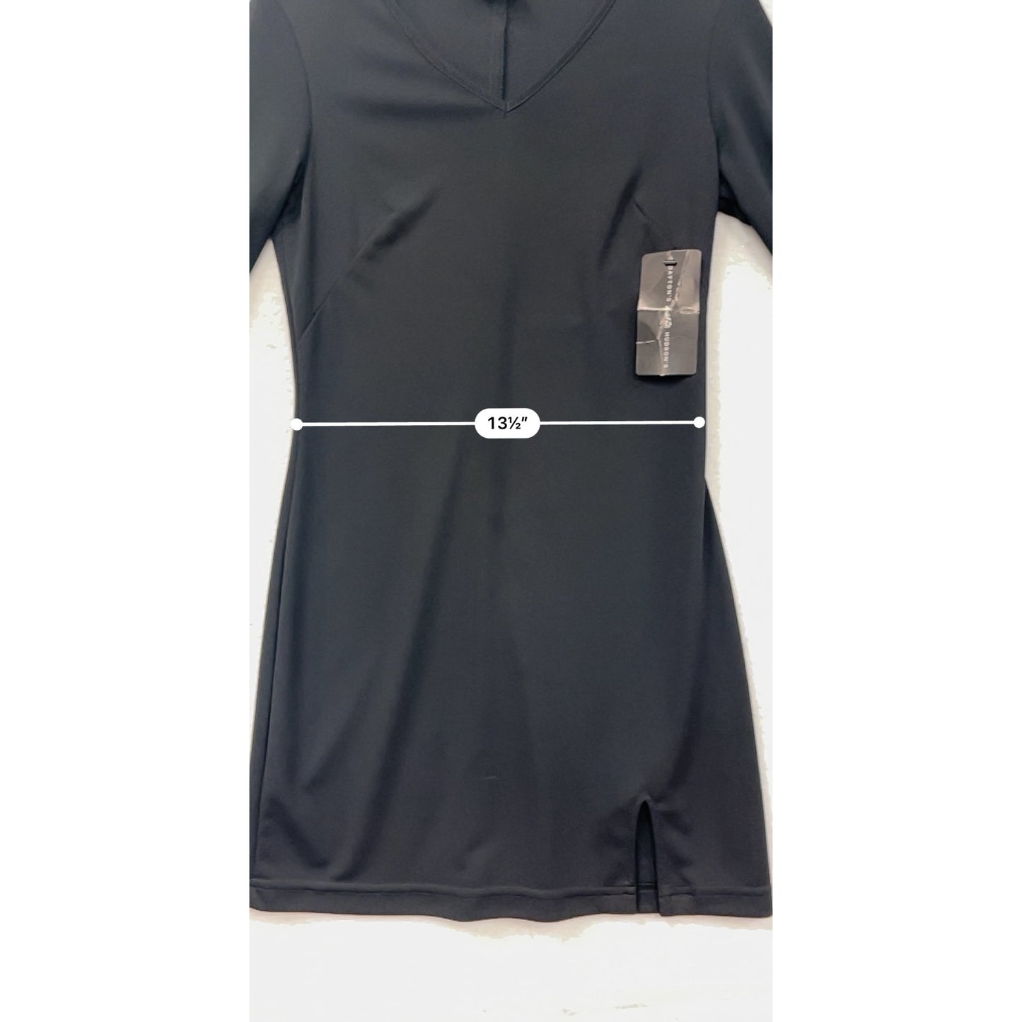 Black Long-Sleeve V-Neck Dress Women’s Small By City Triangle #8235