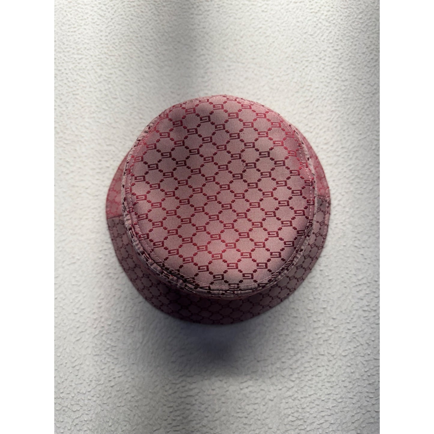 Monogram Pink Satin Bucket Hat With Stylish Print Design #9219