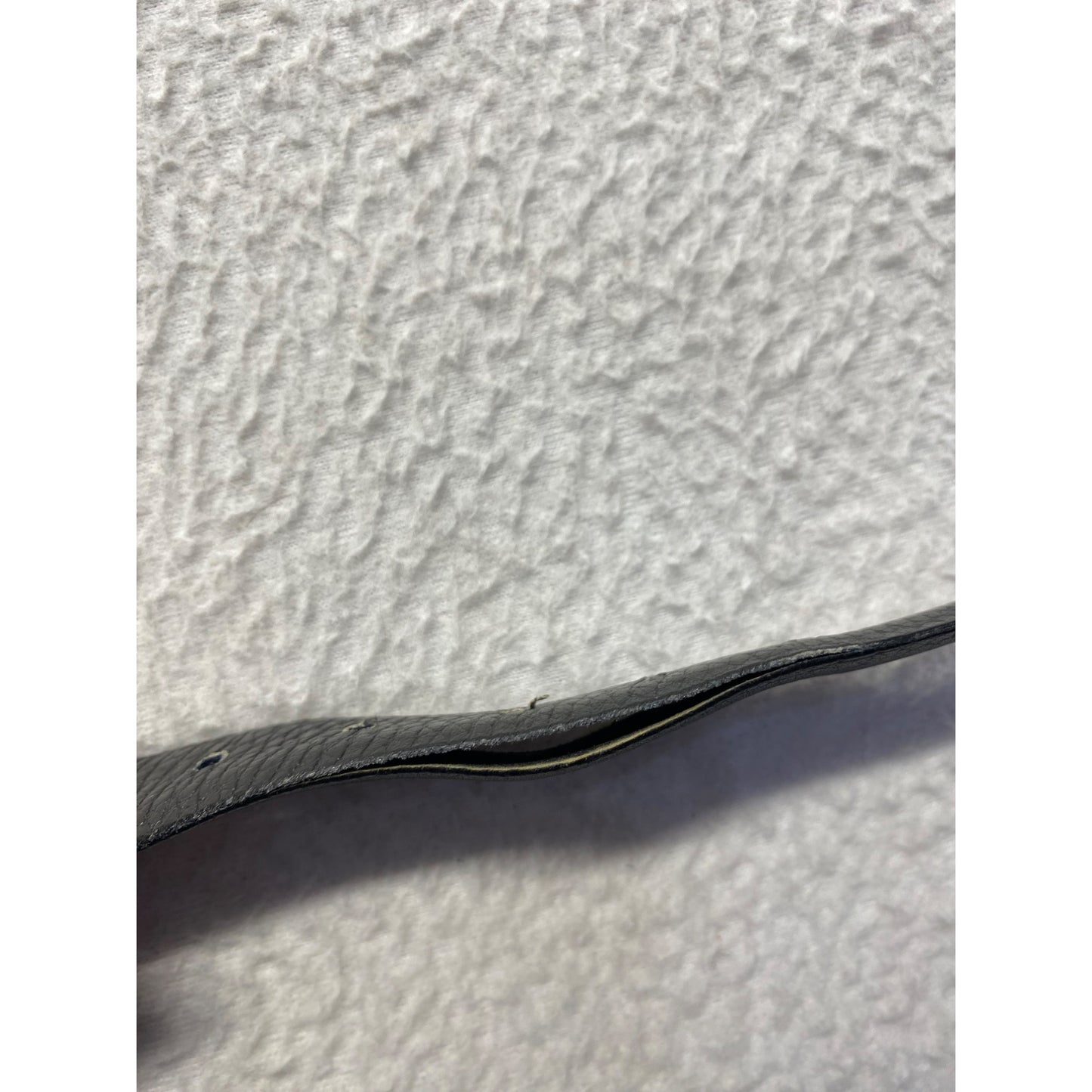 Black Leather Belt With Silver Buckle Size 32 #5946