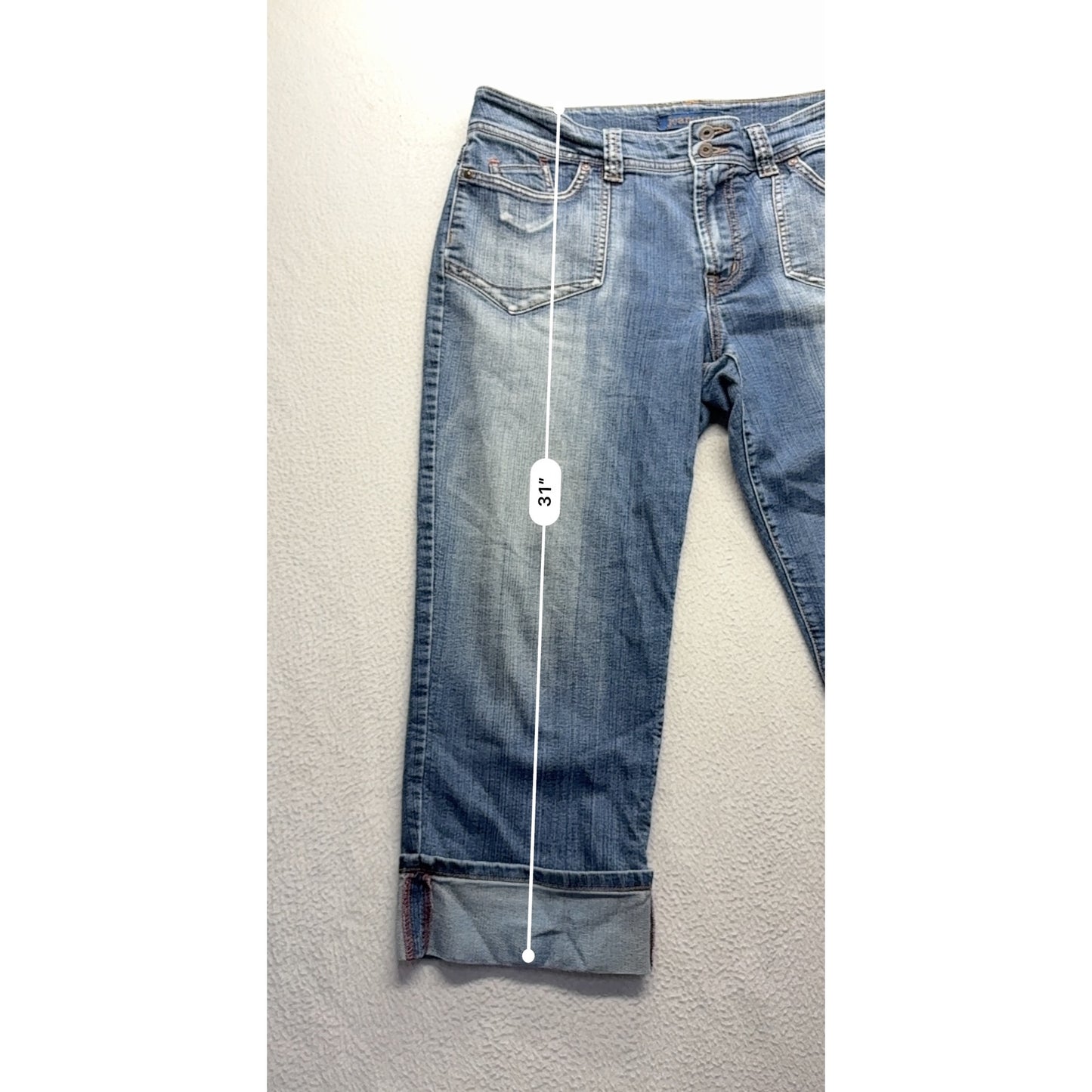 Jeanstar Womens Denim Capri Jeans Casual Y2K Style #7574