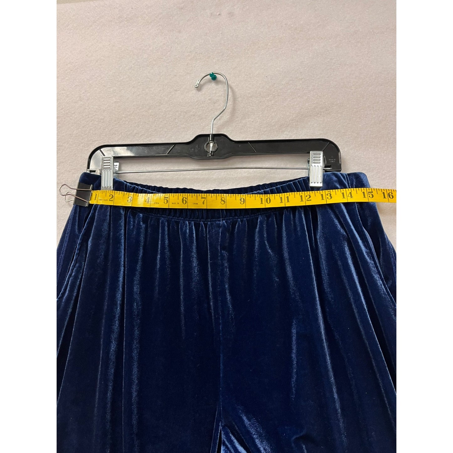 Lands End Womens Velvet Pants M/L Navy Blue #6201