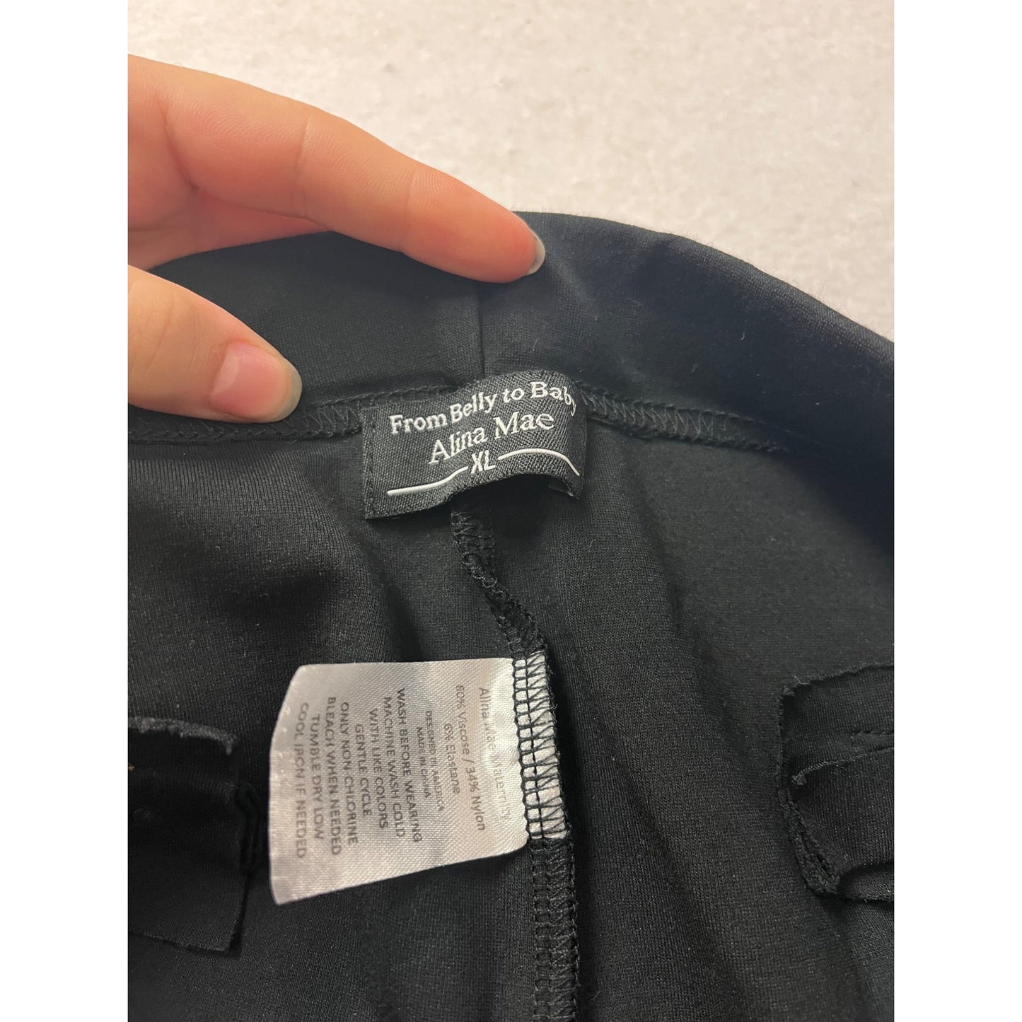 Alina Mae Maternity Black Cropped Pants XL Stretch Waistband #22A